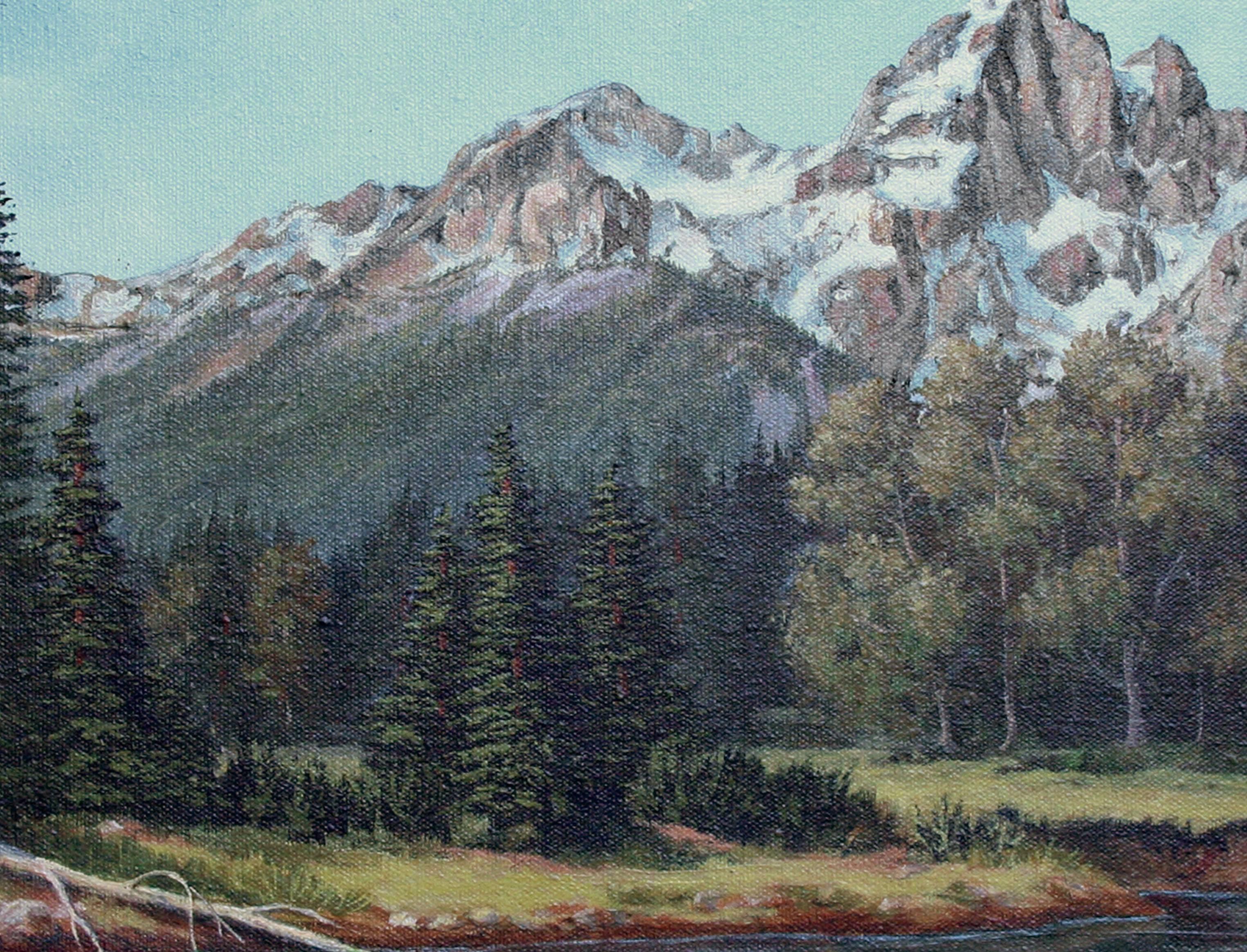 Paysage de forêt de montagnes de Californie du milieu du siècle dernier, par Joseph Frey en vente 2