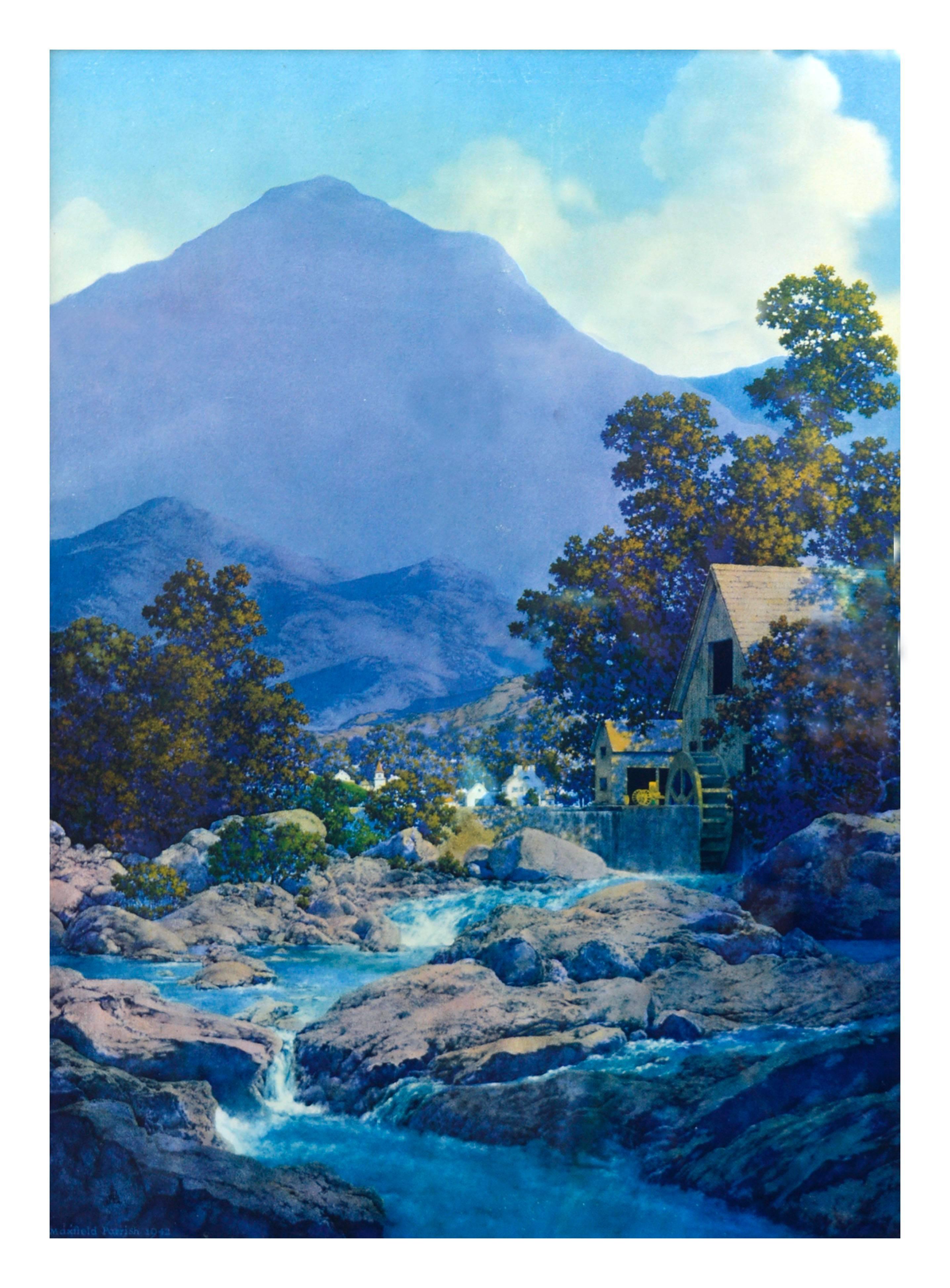 Mill by the Stream Rocks and Rills - Print by Maxfield Parrish