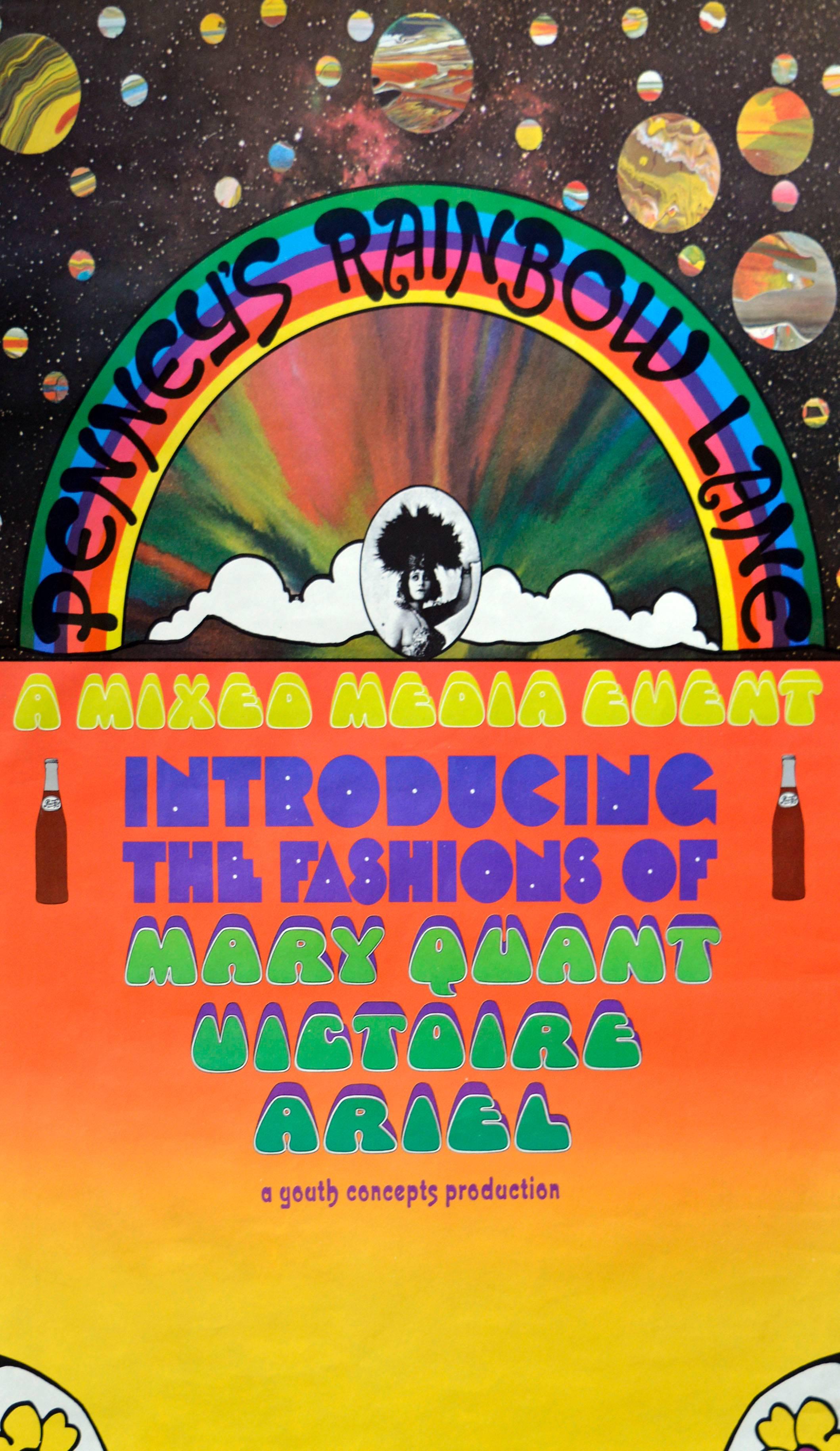 Penny's Rainbow Lane - Vintage 1960's Abstract Psychedelic Pop Art Poster  - Print by Peter Max
