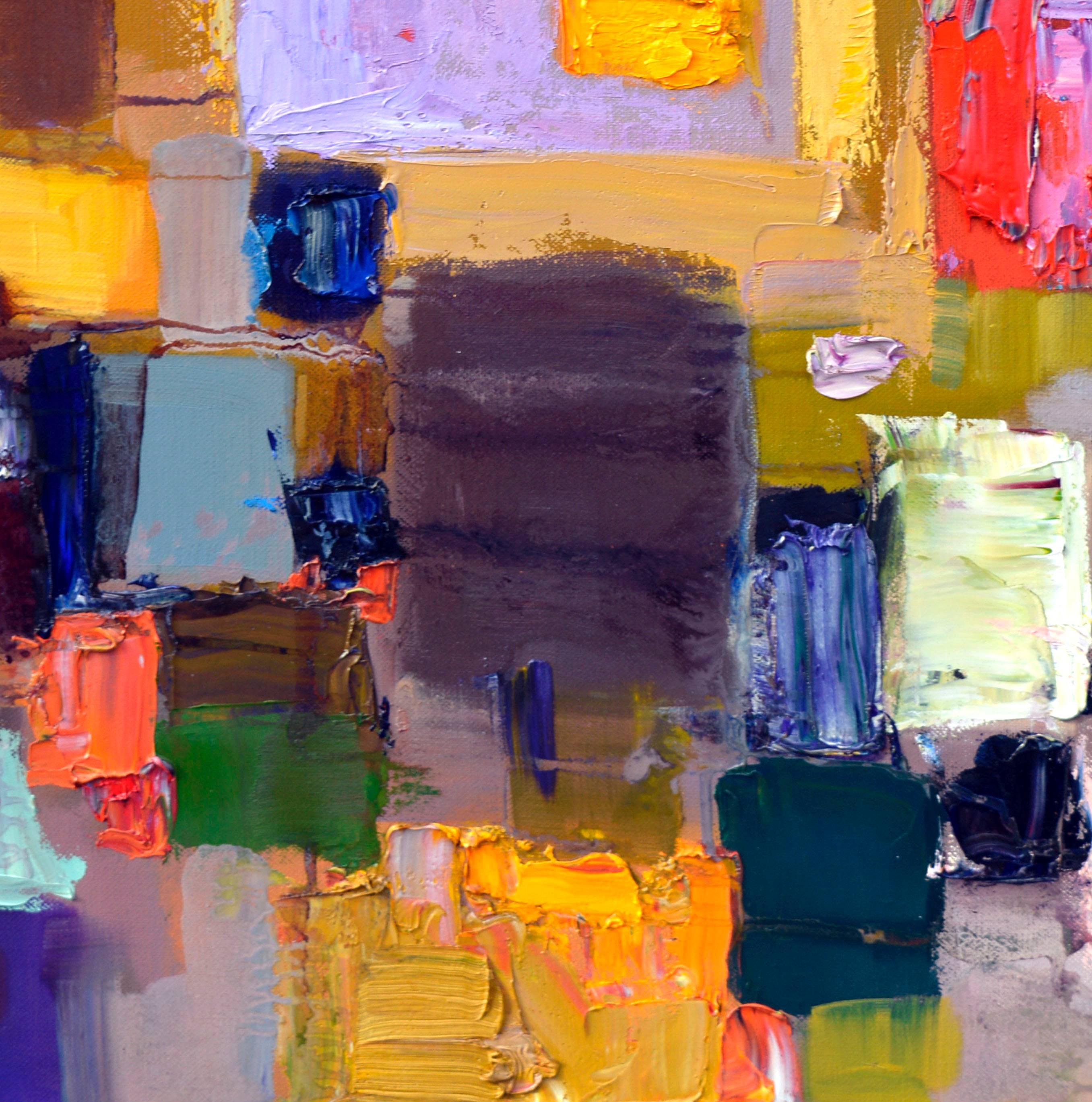 Colorfield abstrait et audacieux - Beige Abstract Painting par Martin Aguilar