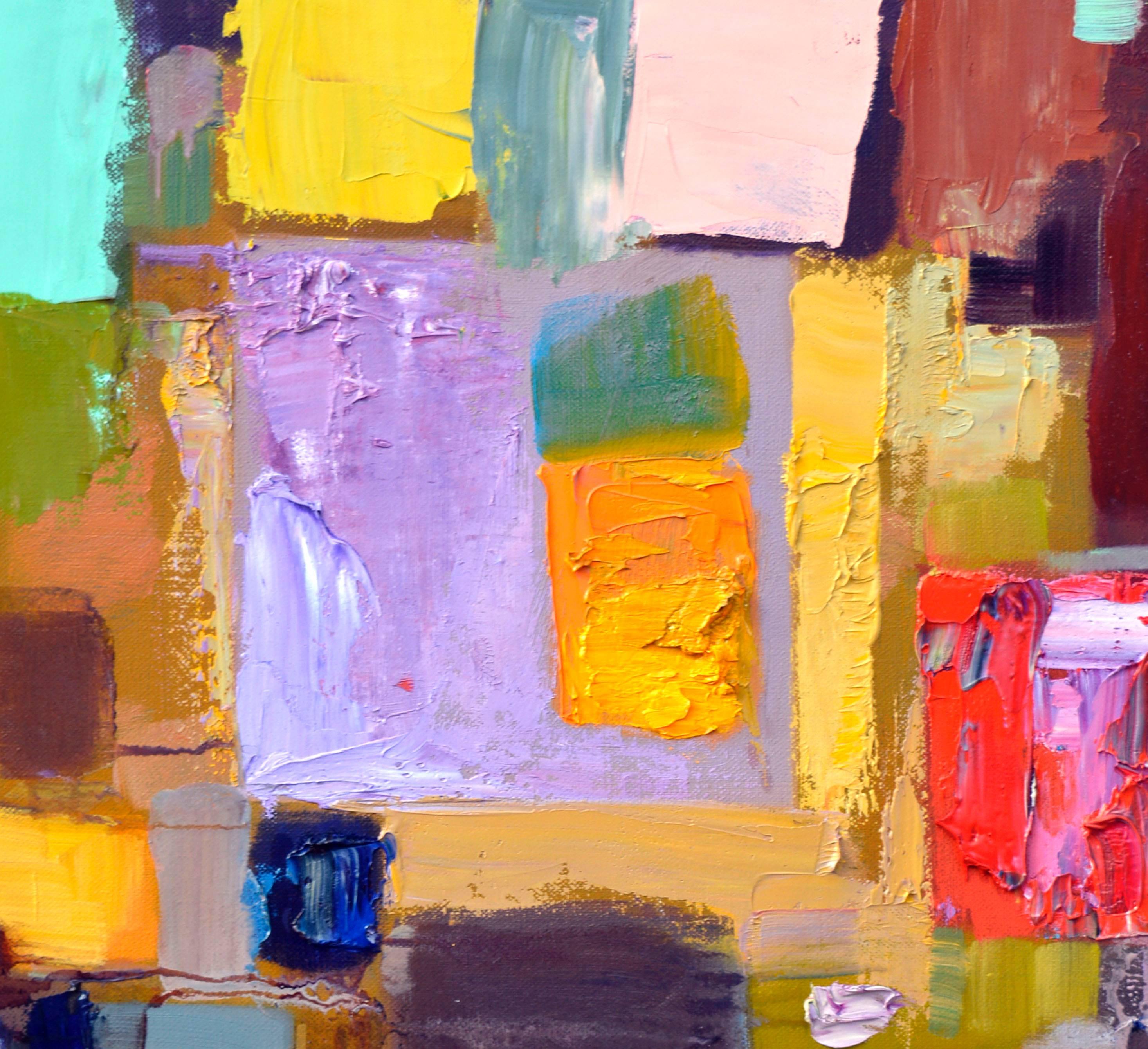Schwarzer Farbfeld-Abstrakte (Beige), Abstract Painting, von Martin Aguilar