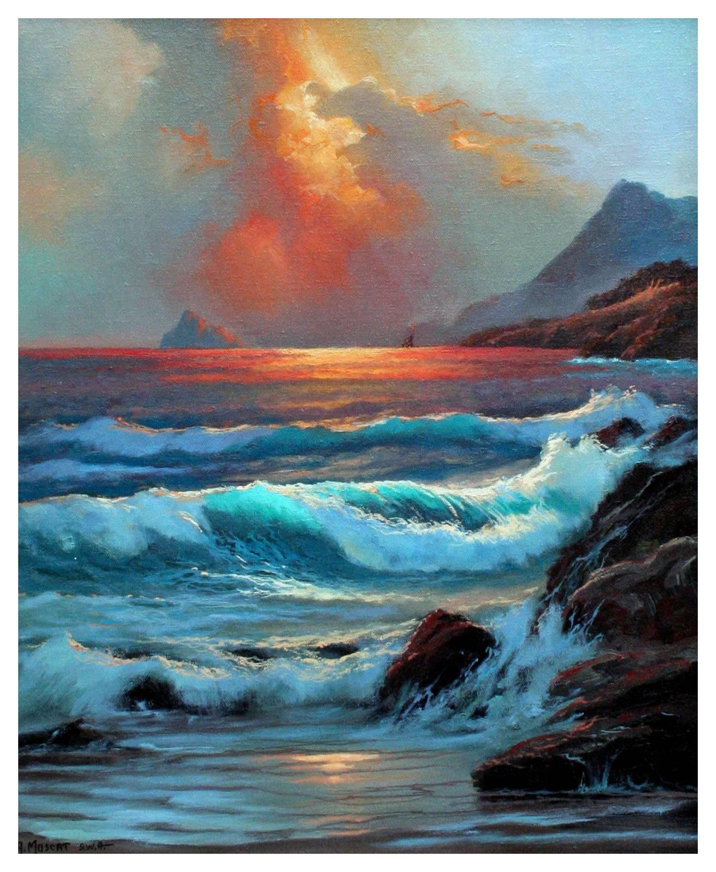 Ocean Storm Seascape - Painting by Anthony Muscat