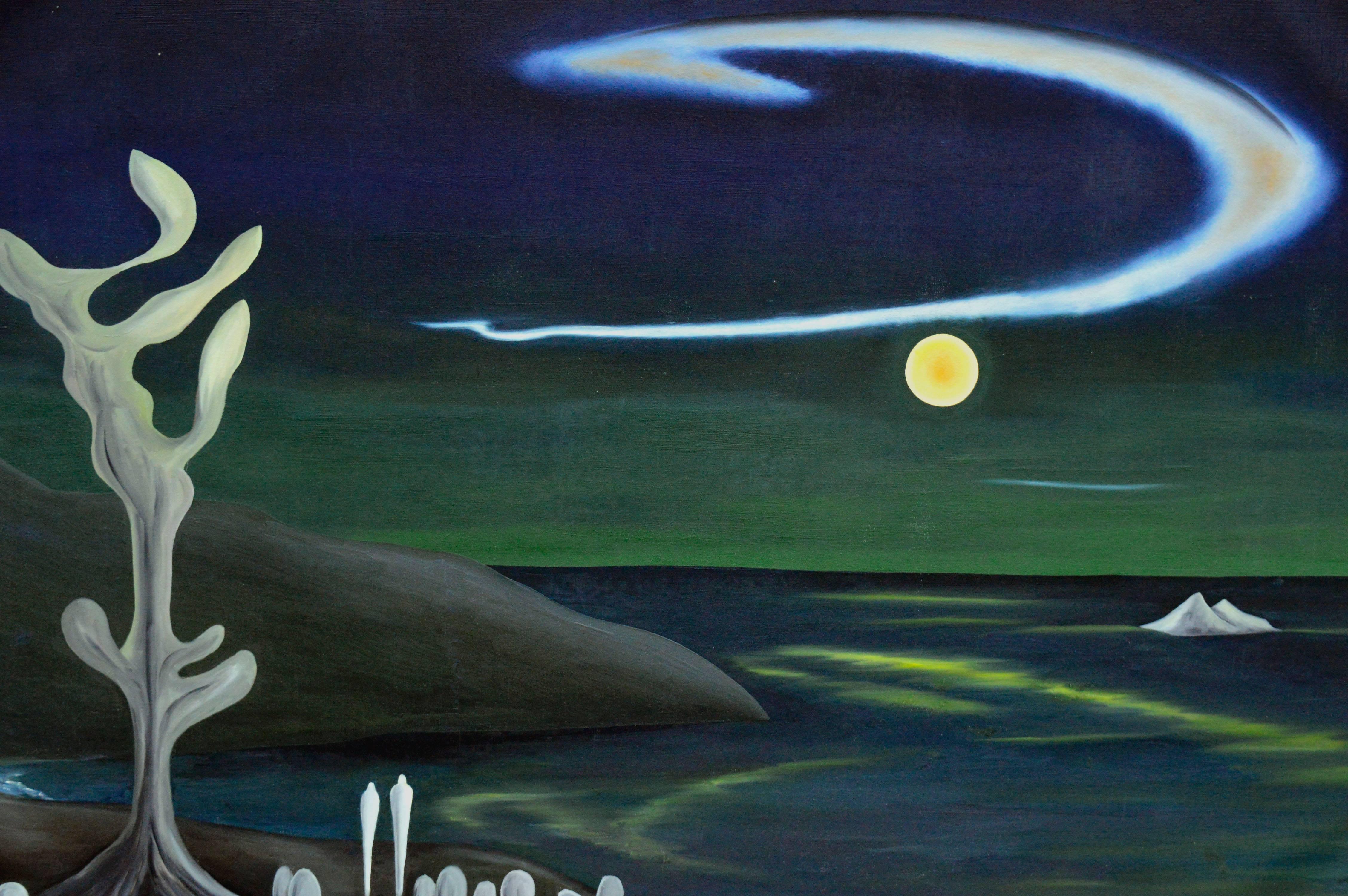 Island Moon Before the World - Painting by Marguerite Blasingame