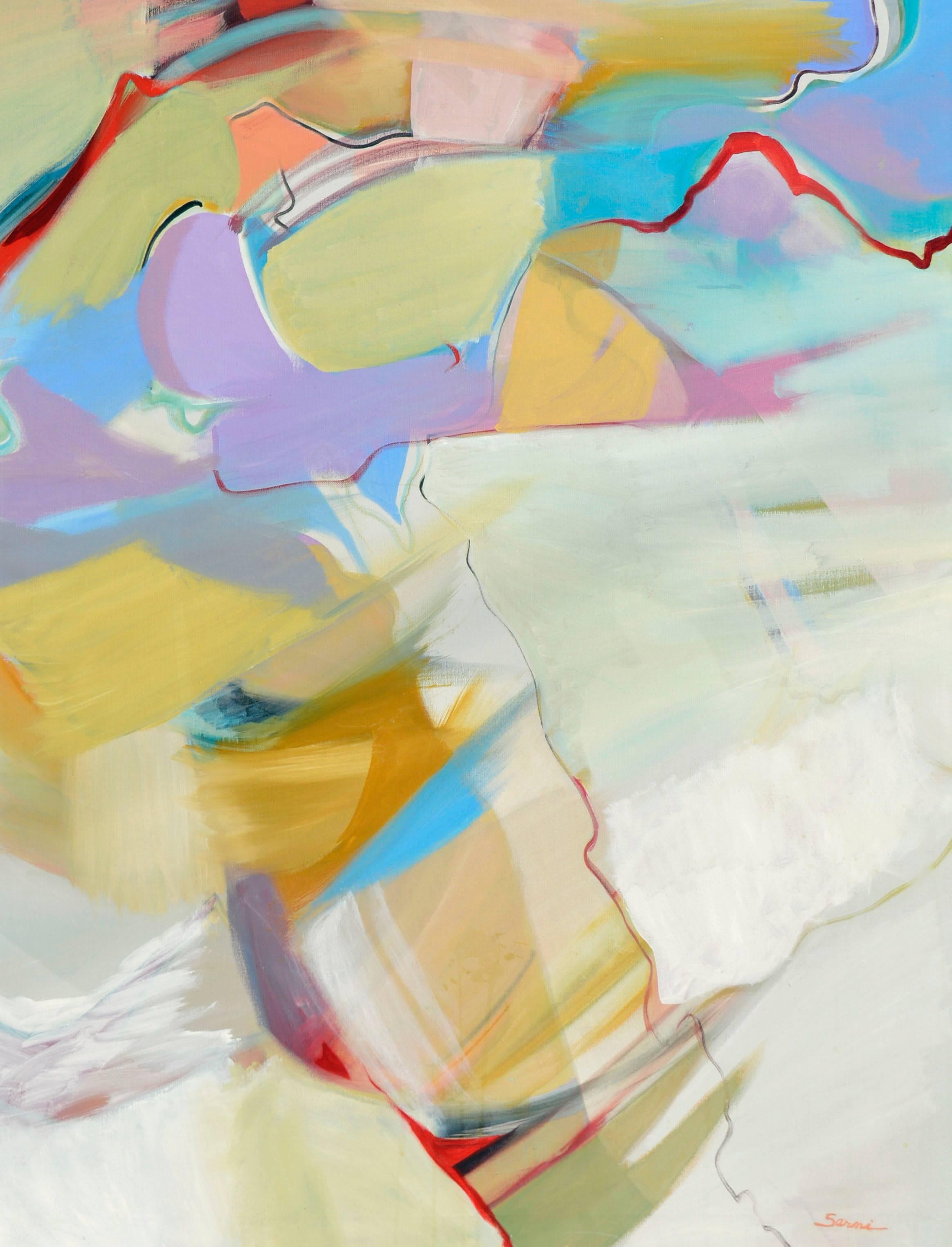 Pastel-Toned Abstract - Painting by Marie Sarni