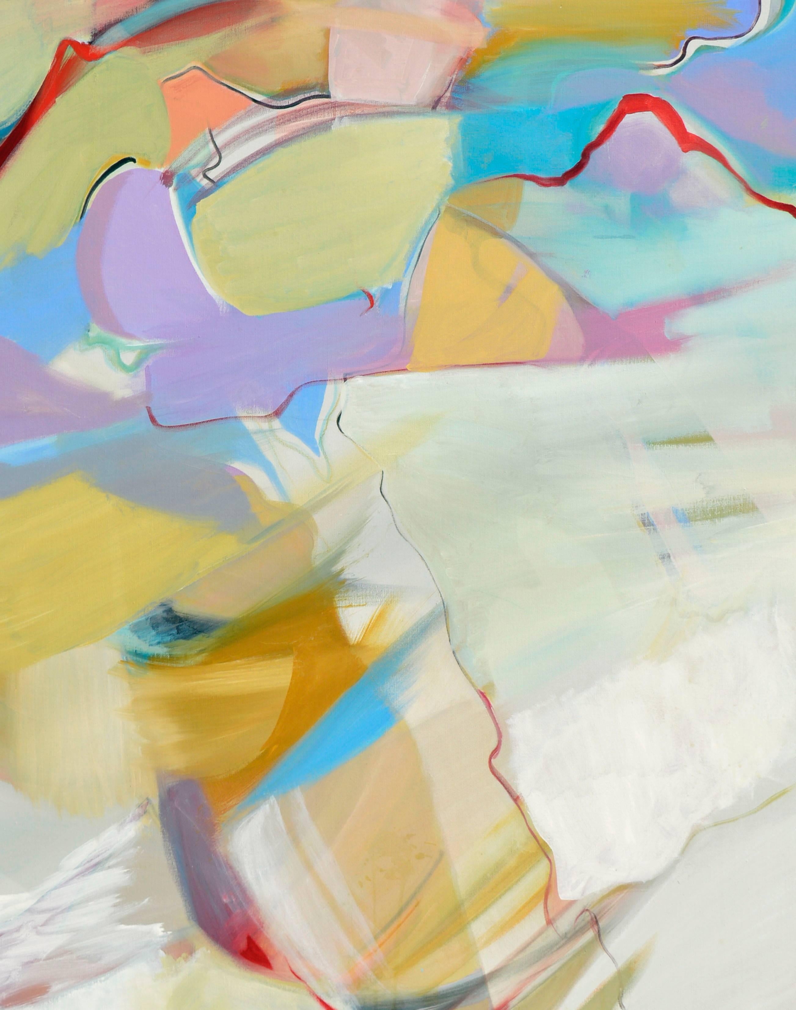Pastel-Toned Abstract - Abstract Expressionist Painting by Marie Sarni