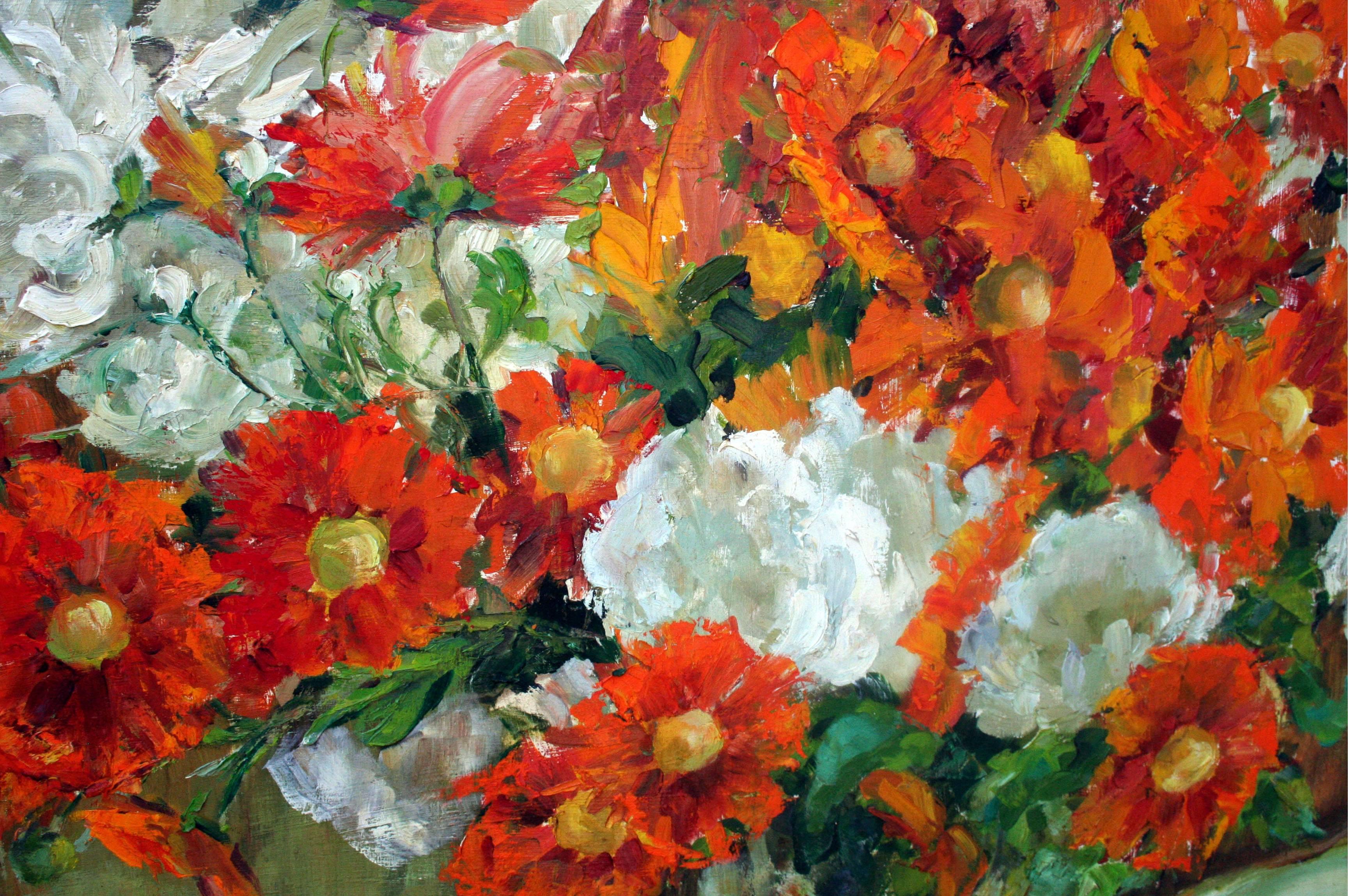 Mid Century Floral Bouquet and Splendor Still Life - American Impressionist Painting by Helen Enoch Gleiforst