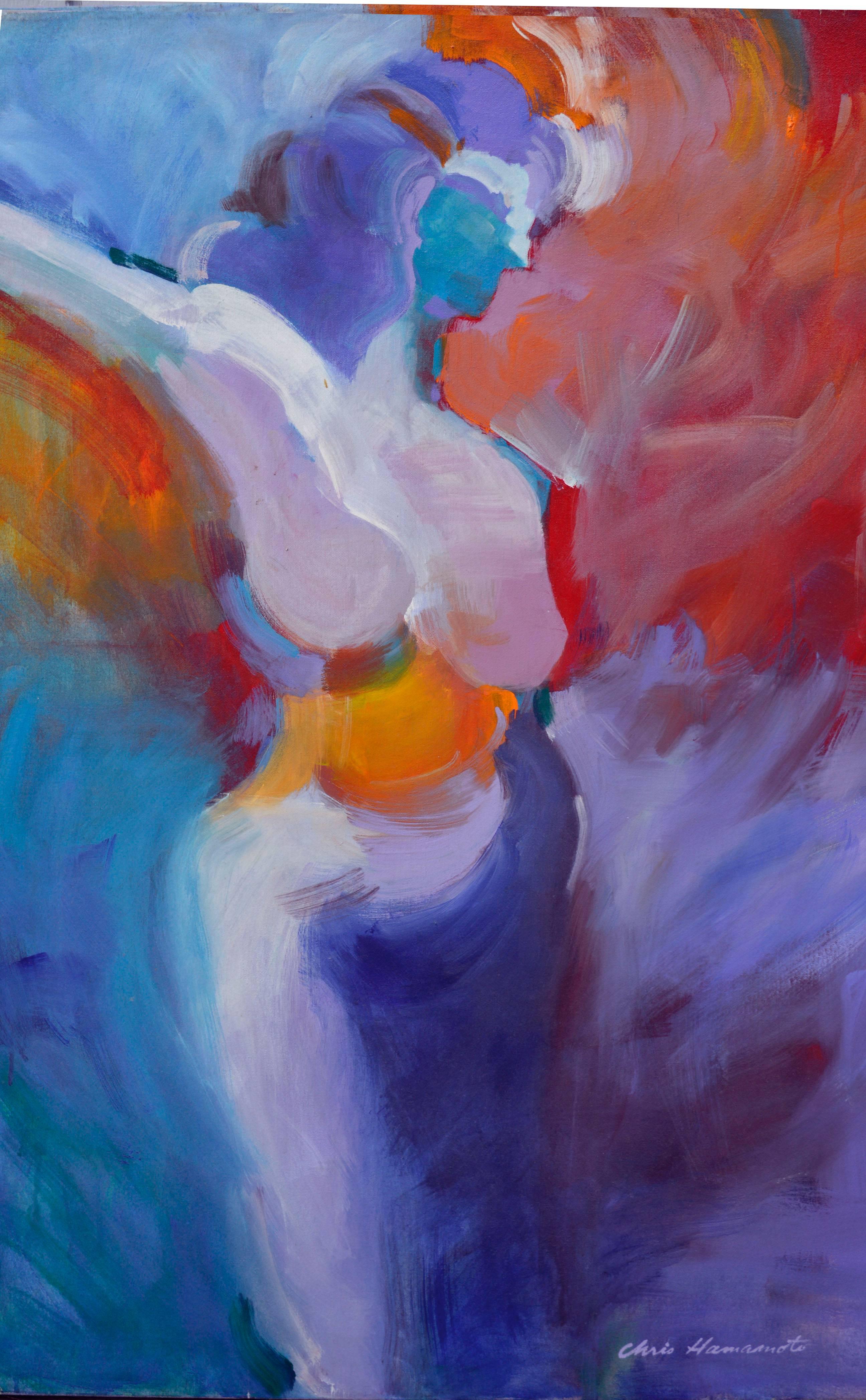 Fauvist Abstracted Dancer  - Painting by Chris Hamamoto