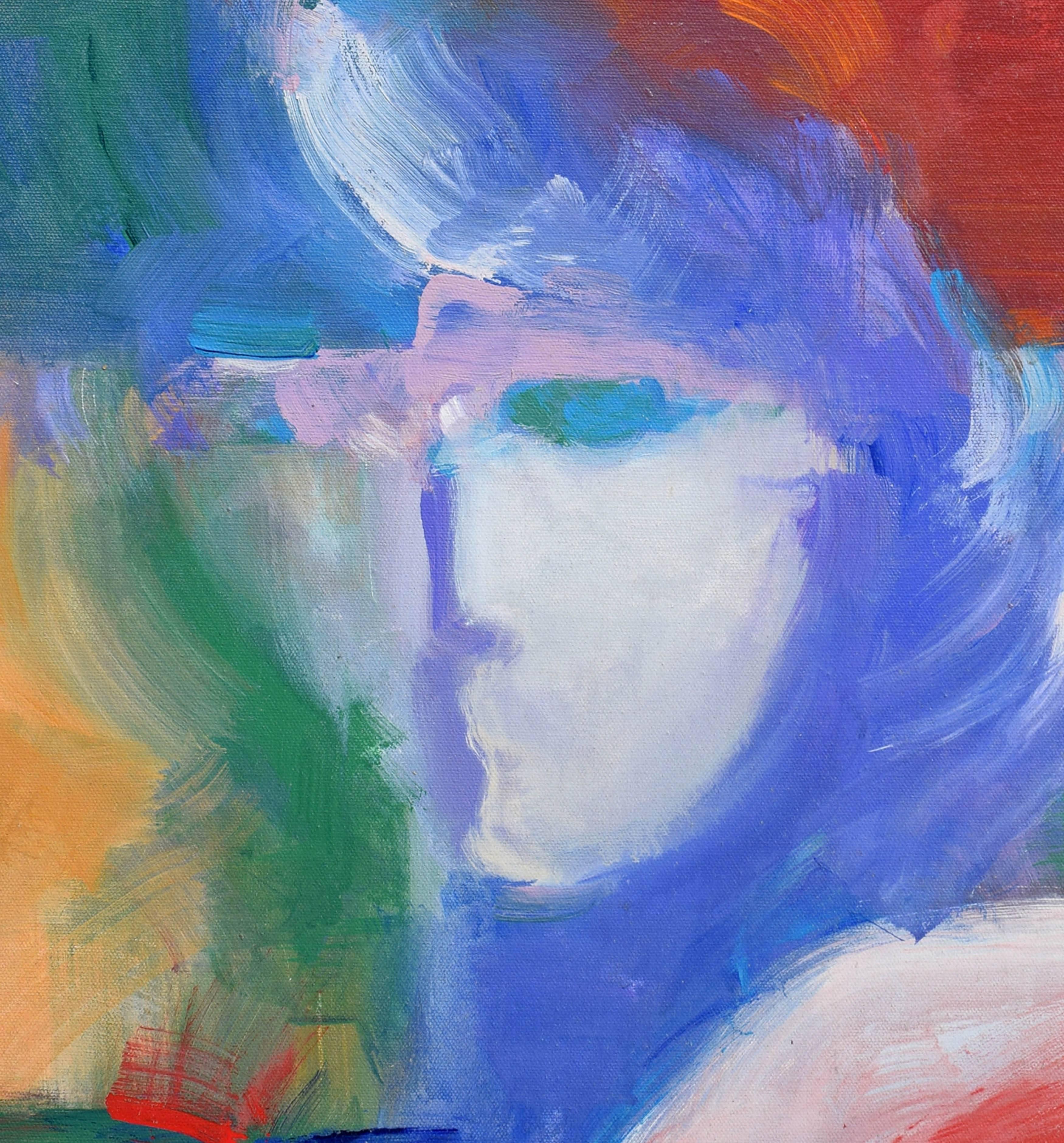 Fauvistisch-Abstrakte Gesichter  – Painting von Chris Hamamoto