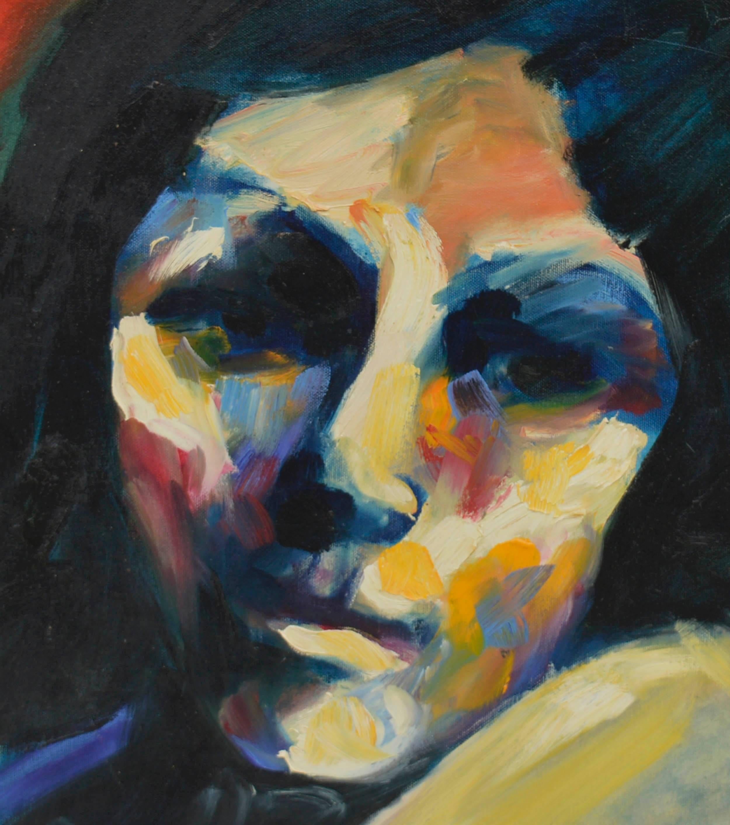 Fauvist Portrait of Woman - Painting by Sarena Rosenfeld