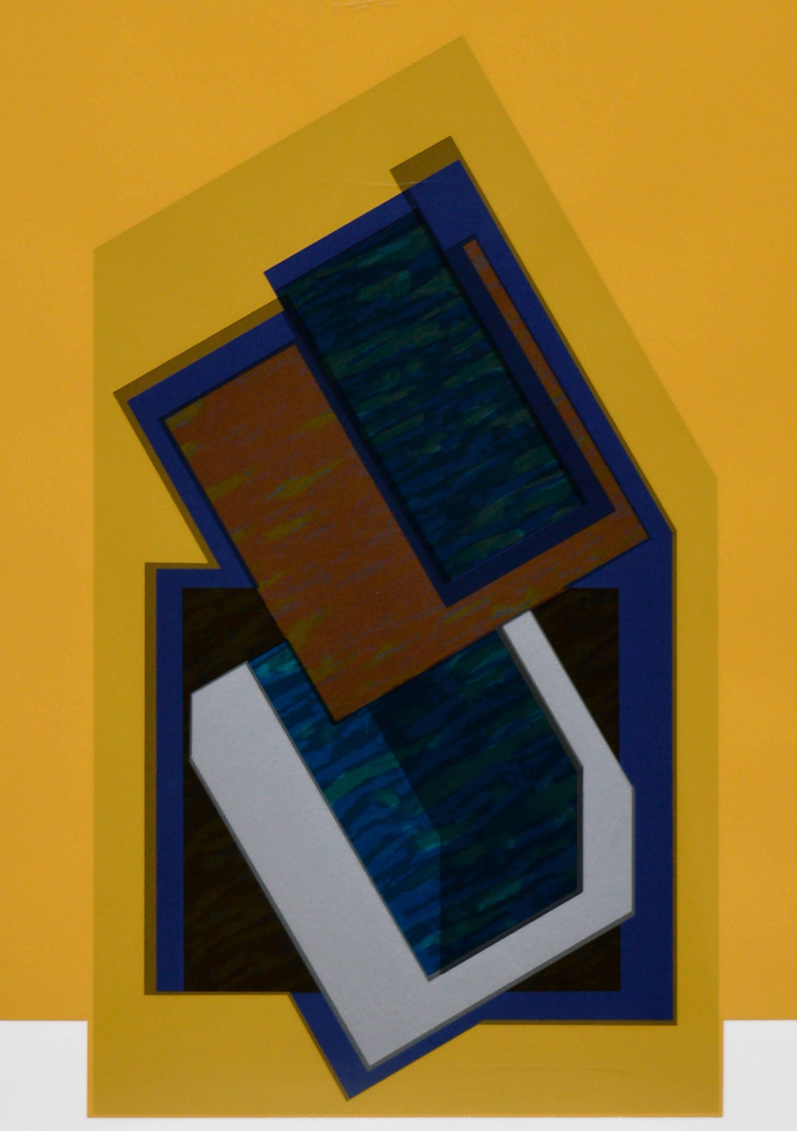 Moderato - Abstract Geometric Screen Print - Beige Abstract Print by Michael Hale