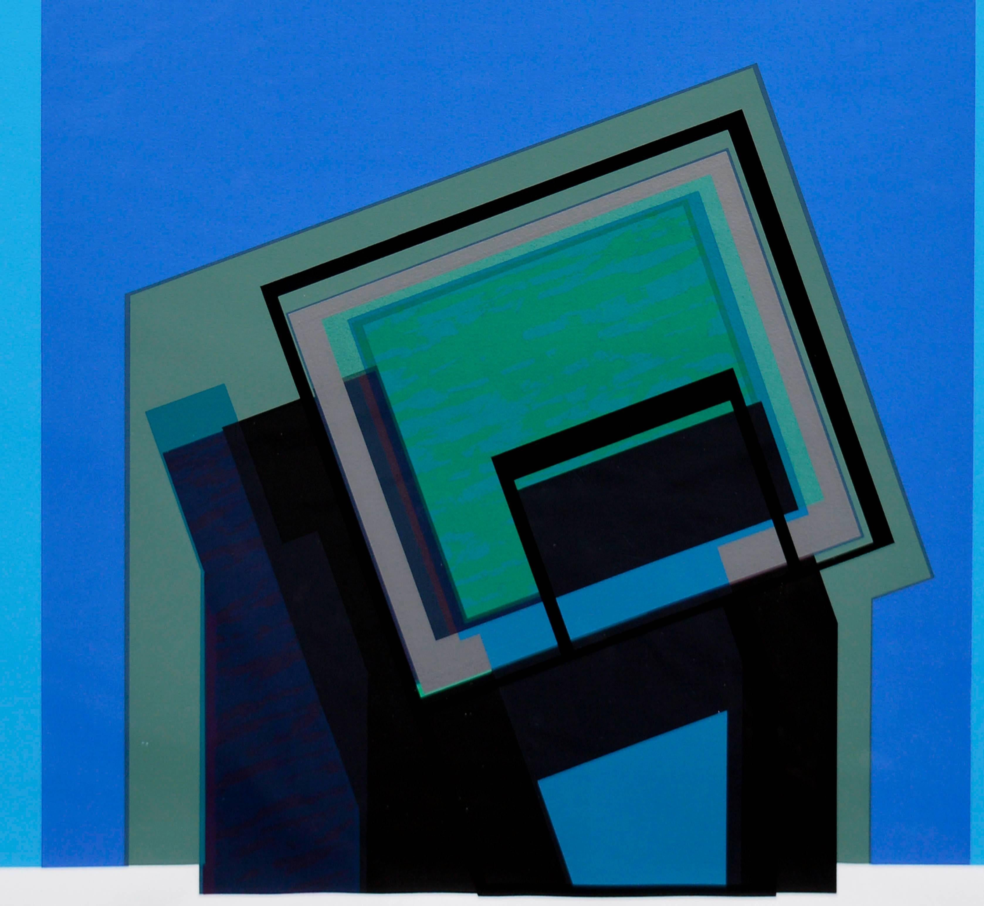 Abstract Squares - Blue Abstract Print by Michael Hale