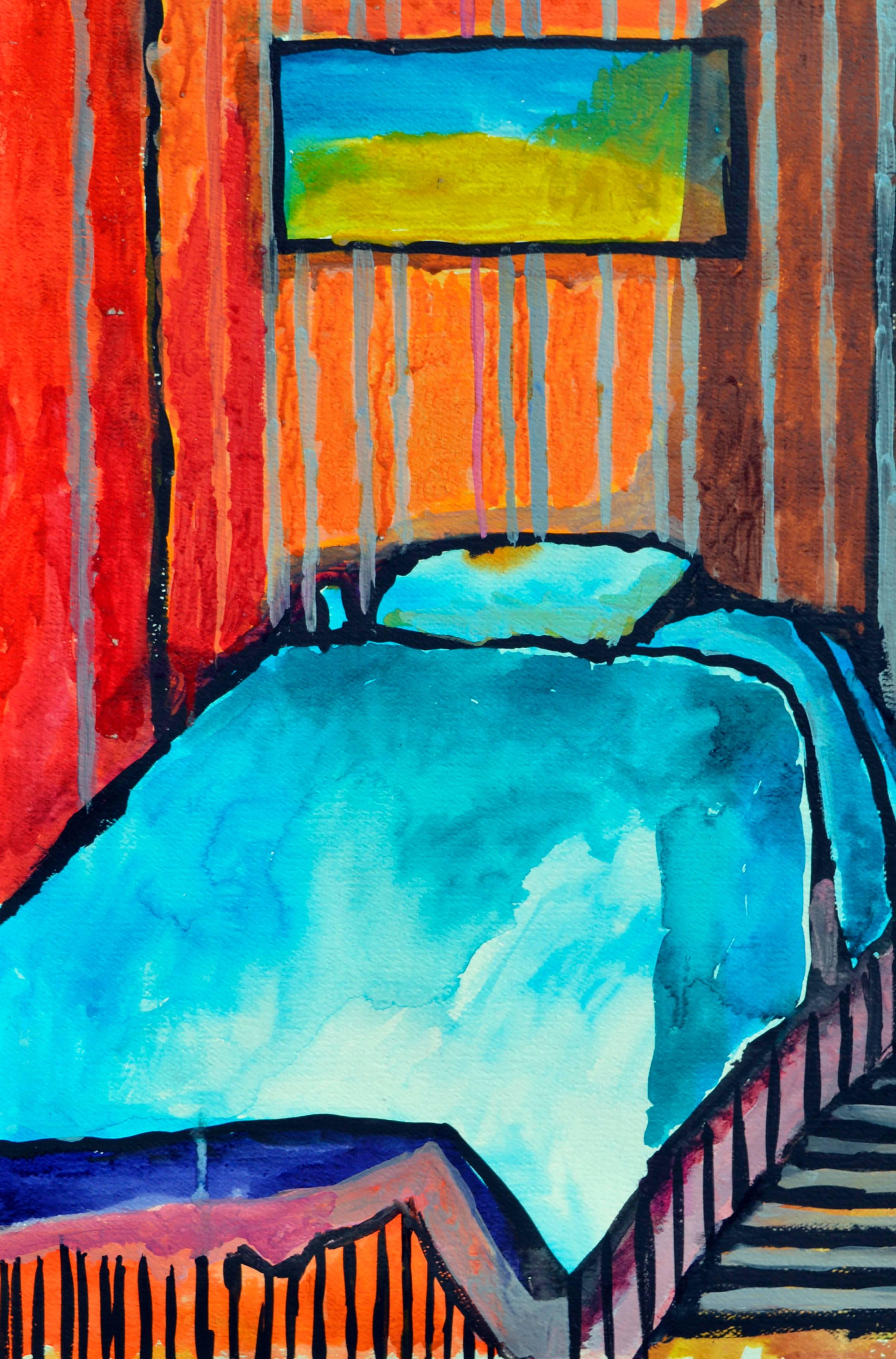 The Fauvist Bedroom (Fauvismus), Painting, von Michael Eggleston