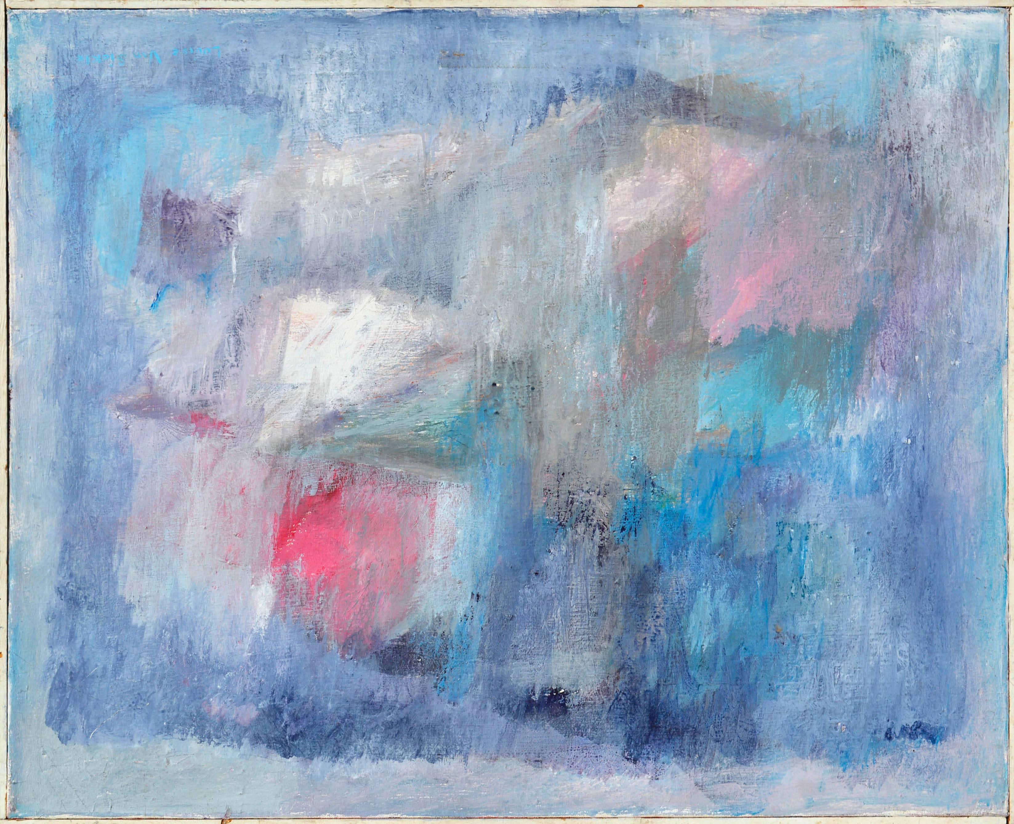 Louise Van Sickle Abstract Painting - Blue & Magenta Abstract