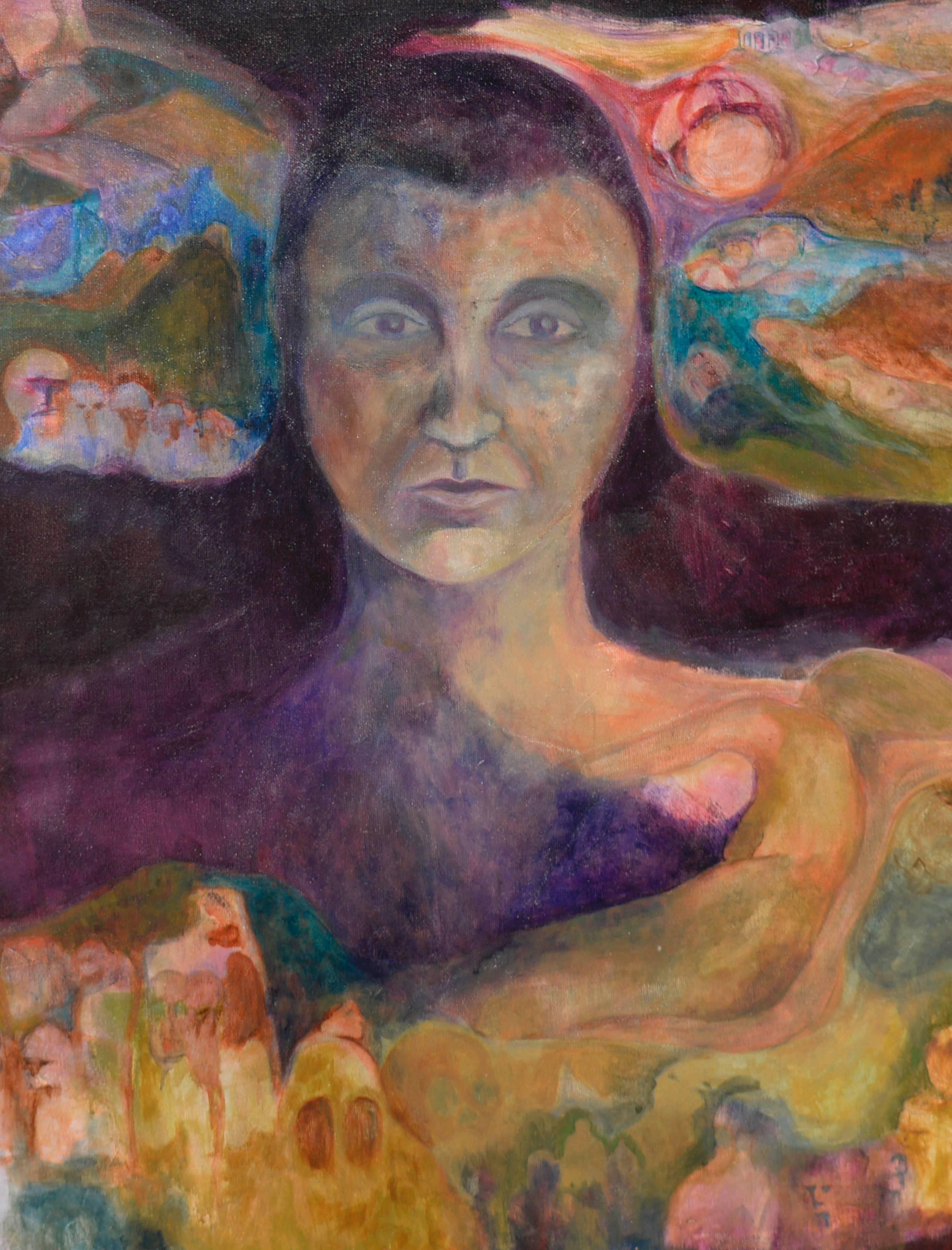 Frau der Erde – Figurative Abstraktion aus der Mitte des Jahrhunderts von Renard (Abstrakter Expressionismus), Painting, von Unknown