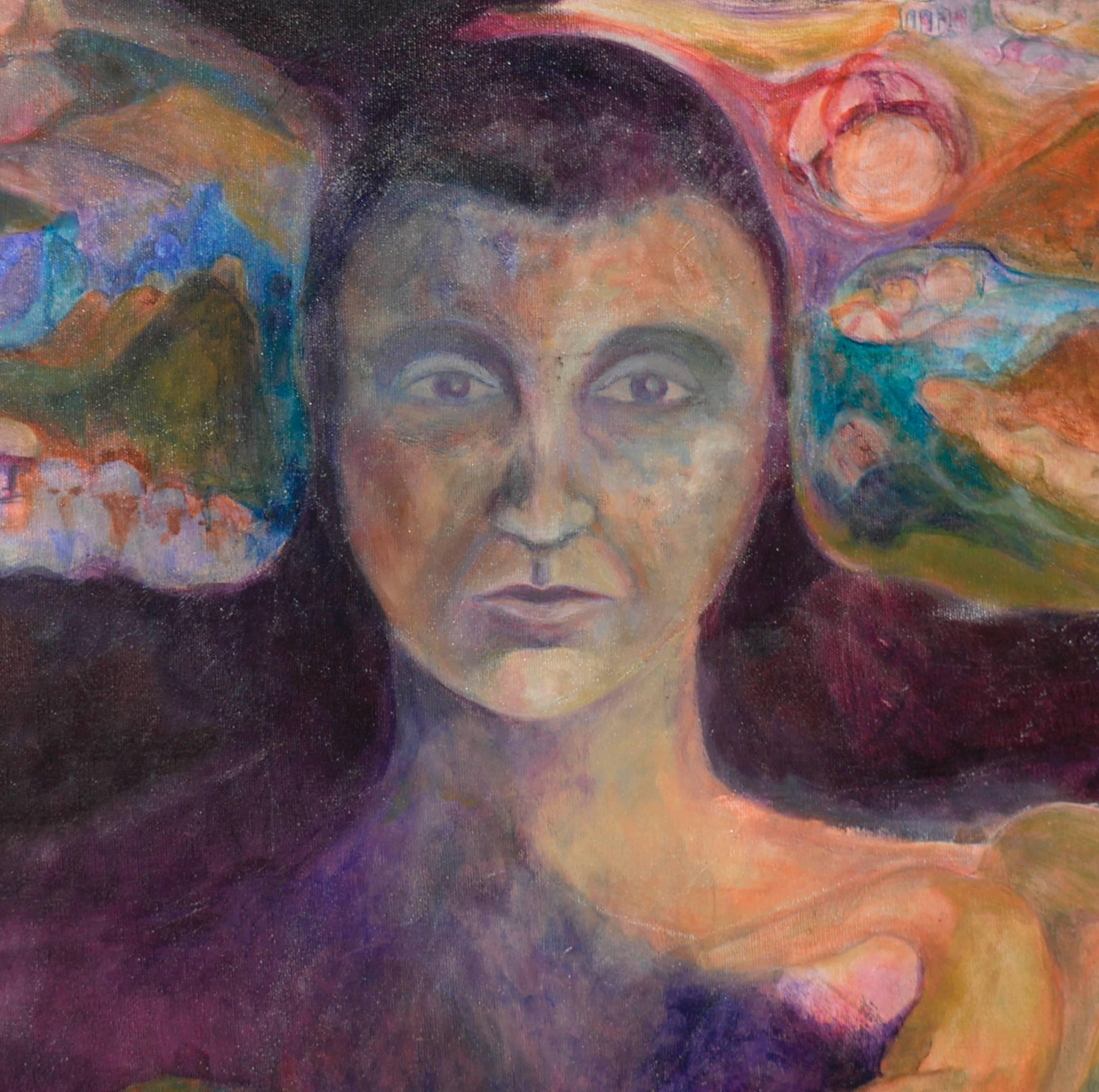 Frau der Erde – Figurative Abstraktion aus der Mitte des Jahrhunderts von Renard (Braun), Figurative Painting, von Unknown