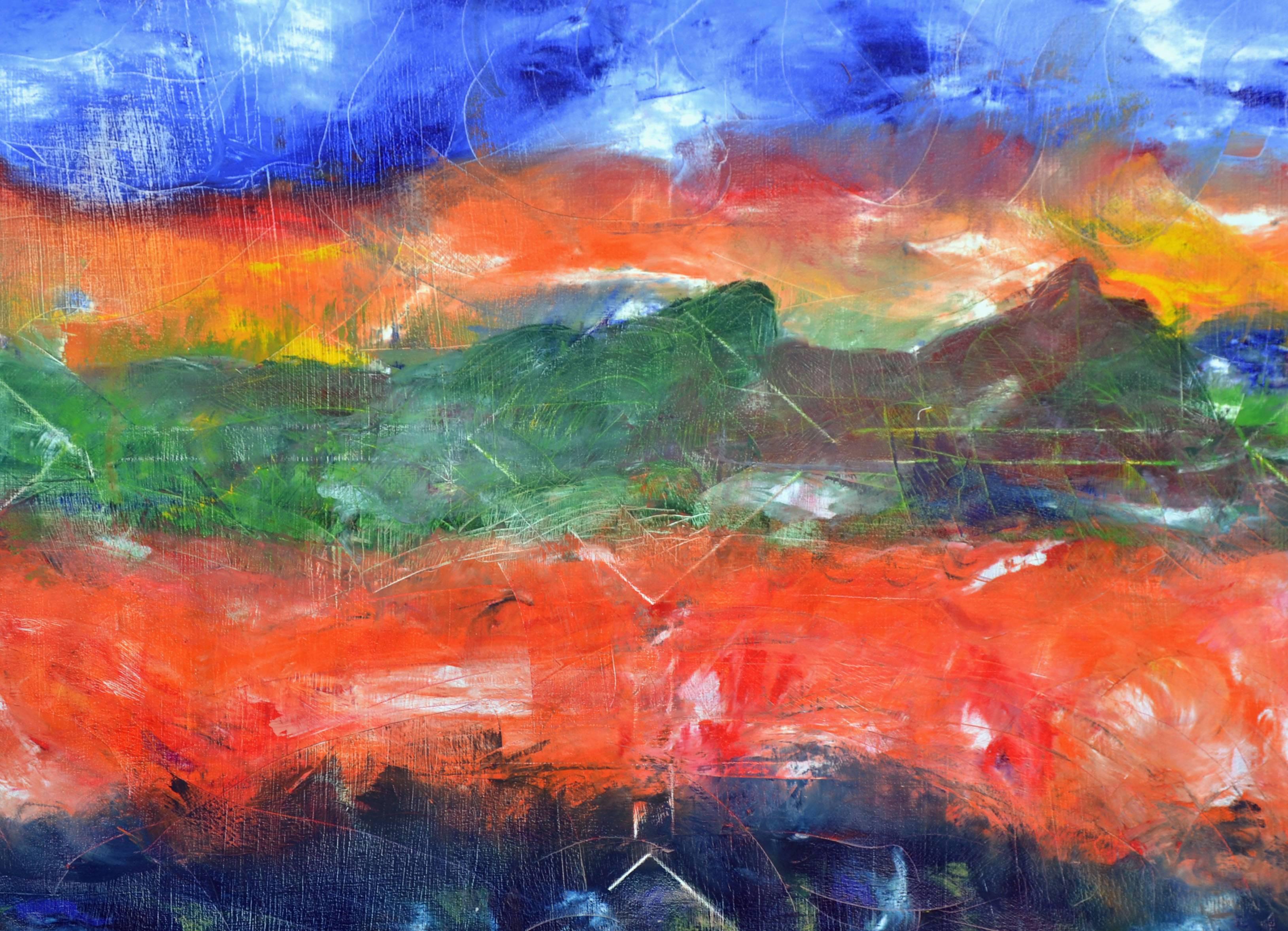 Große Skala Vintage Abstract Hills (Abstrakter Expressionismus), Painting, von Unknown