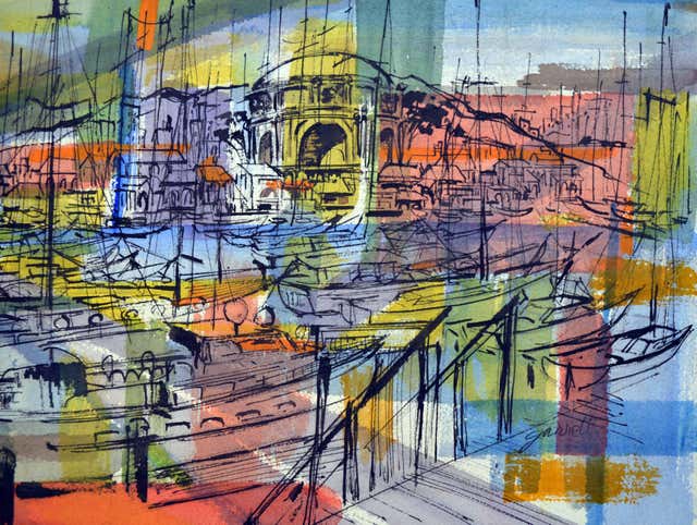 Robert Noel Blair - Minimalist Landscape Watercolor 1940's American ...