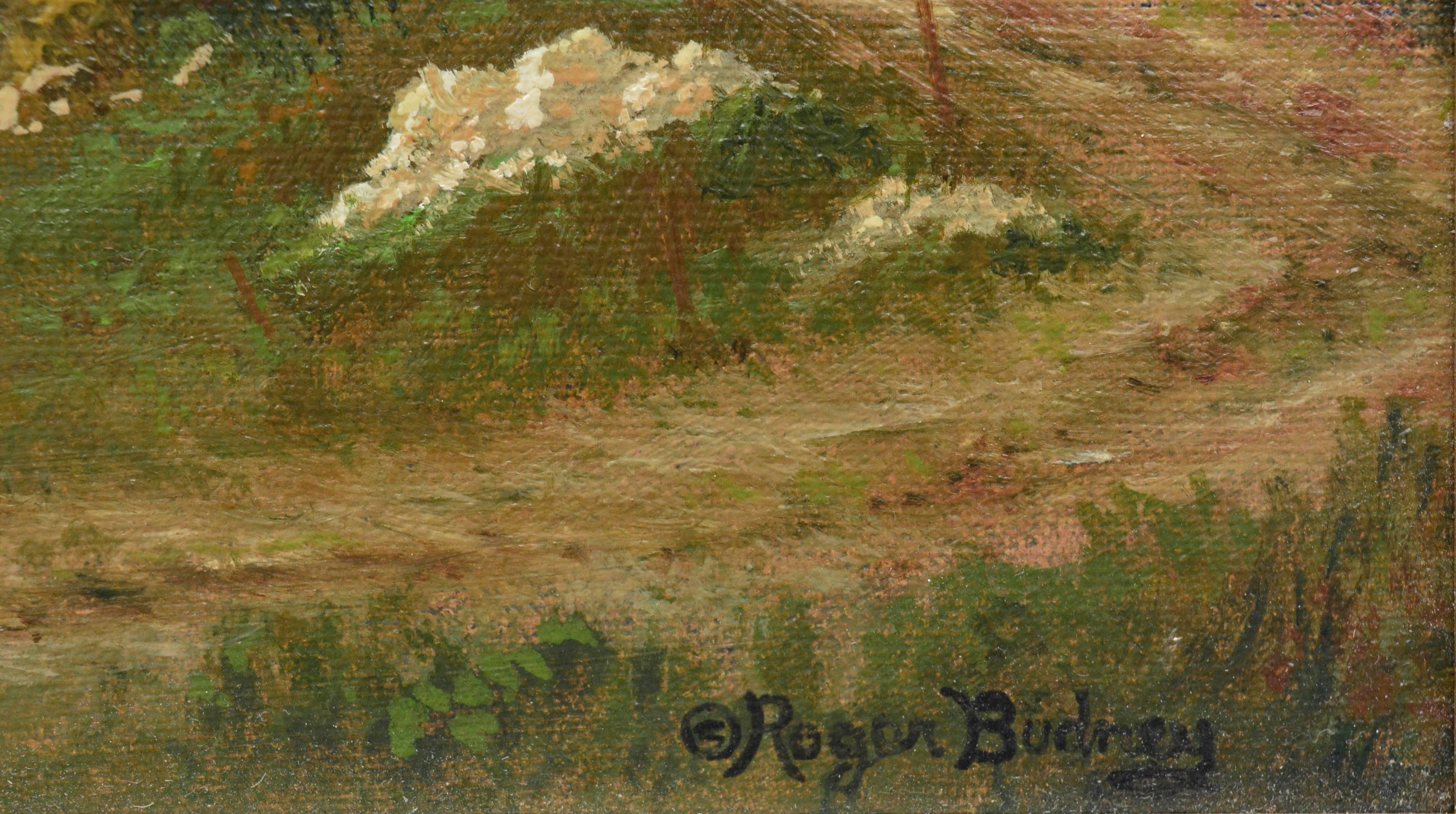 Kalifornien Grüne Landschaften (Braun), Landscape Painting, von Roger Budney