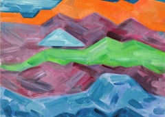 Large Scale Multi-Color Abstracted Landscape, Bay Area Mountains