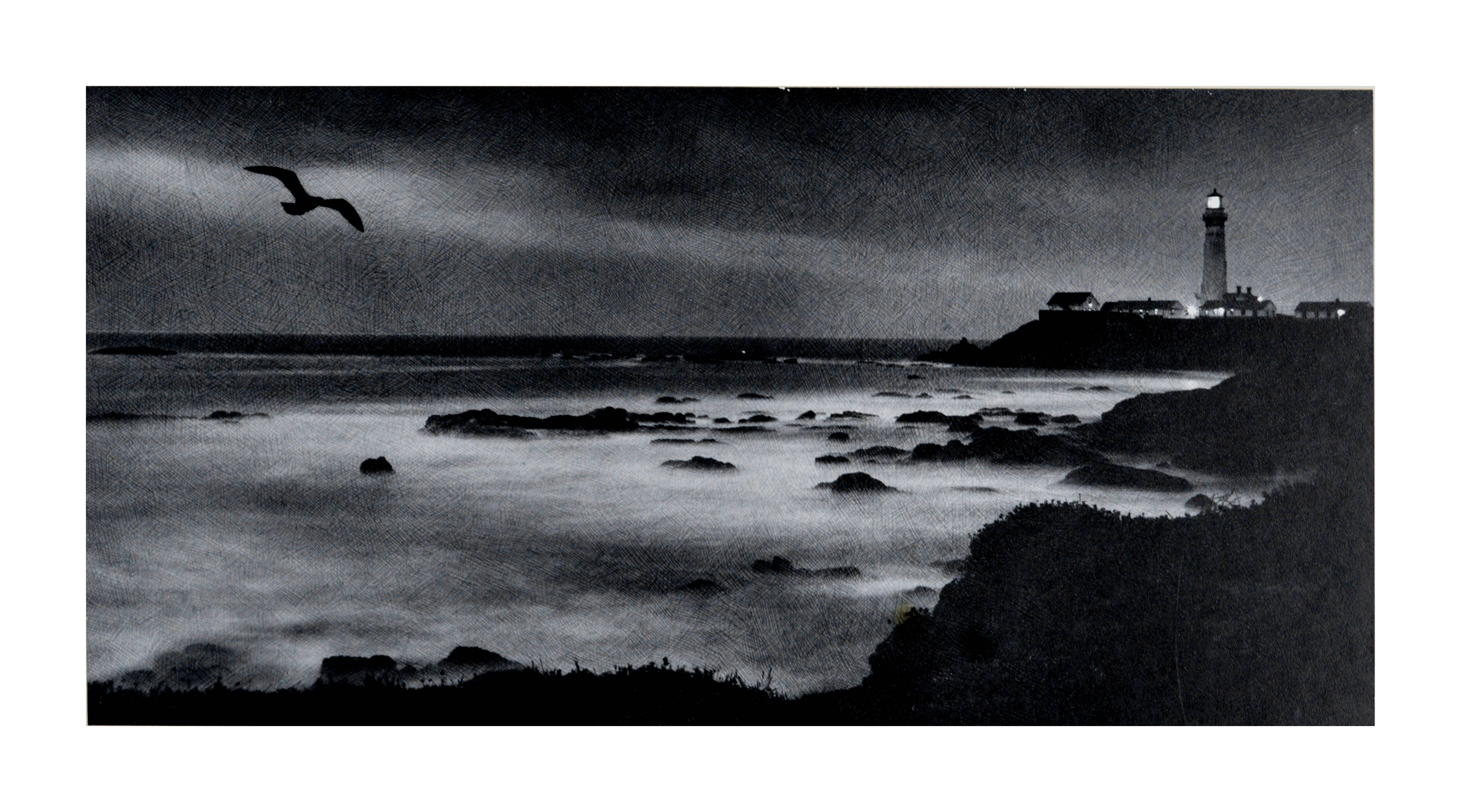 Sailor's Light Seascape - Black & White Landscape Photograph