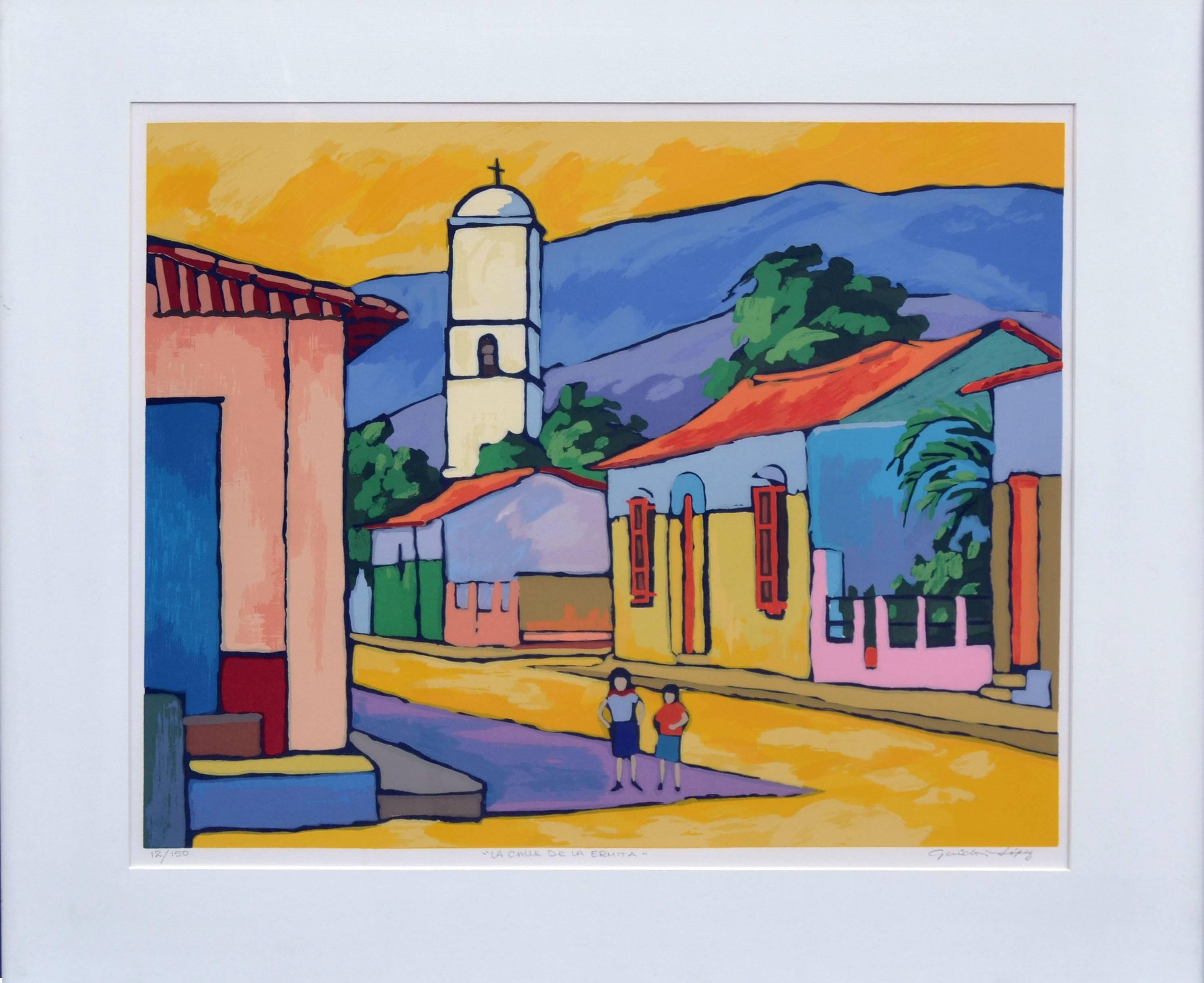 Figurative Print de Guido Lopez - Calle De La Ermita, Valencia España