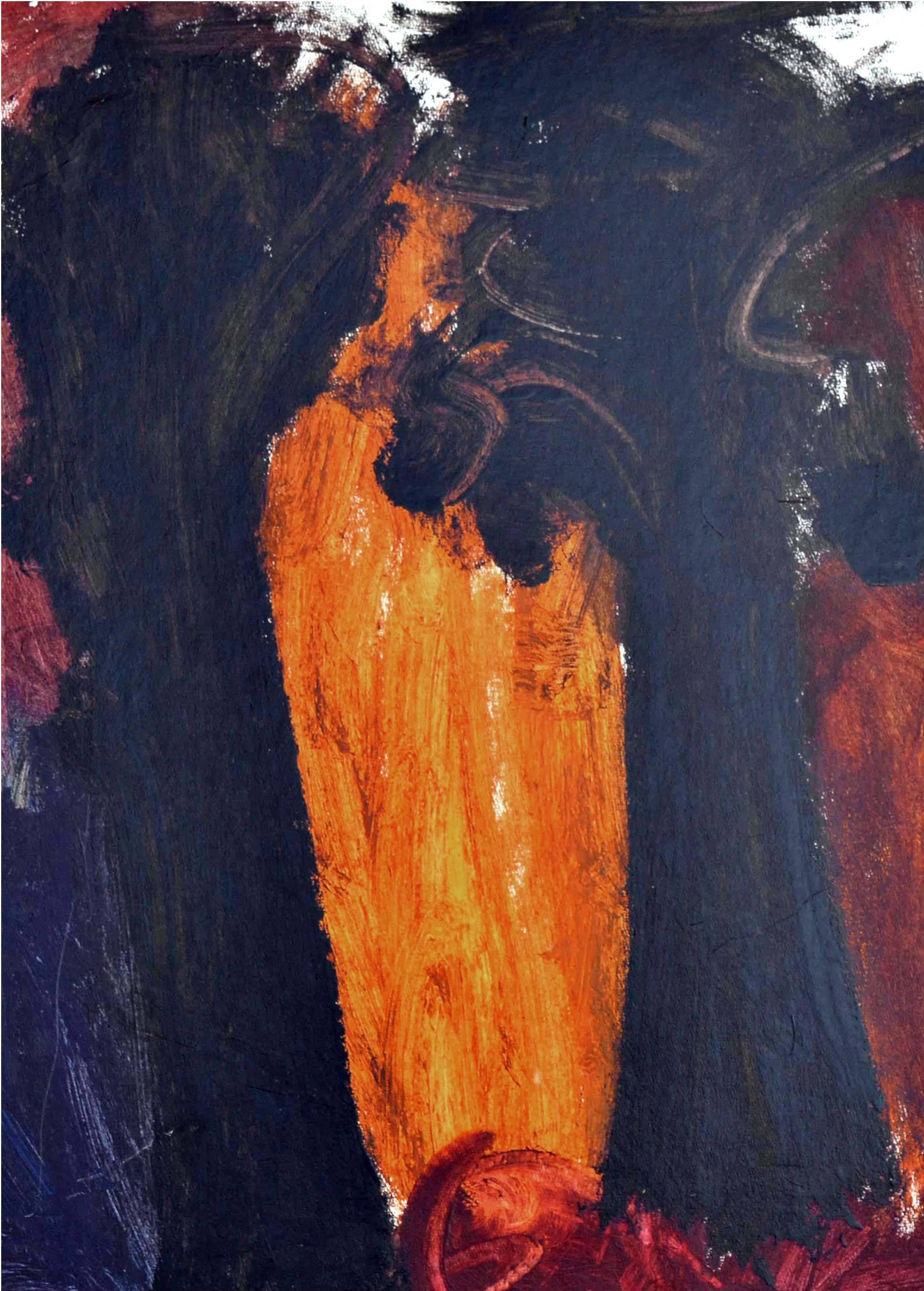 Expression abstraite noire - Painting de Julius Wasserstein