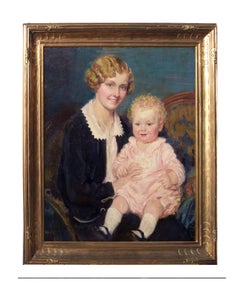 Mother and Child 1920s - with Newcomb Macklin Giltwood Frame