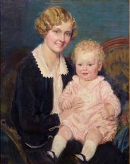 Mother and Child 1920s - with Newcomb Macklin Giltwood Frame