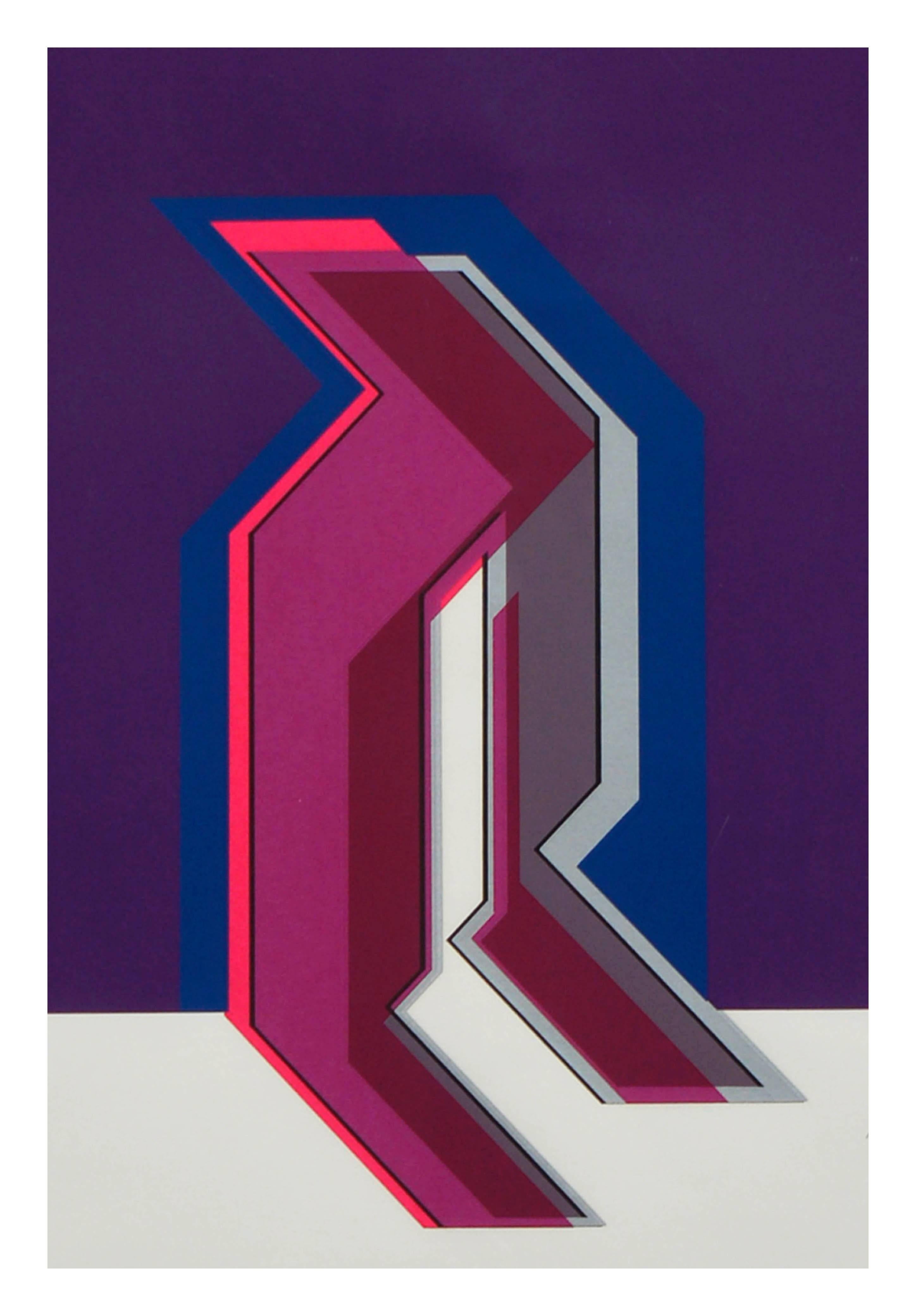 Geometric Planes - Purple Abstract Print by Michael Hale