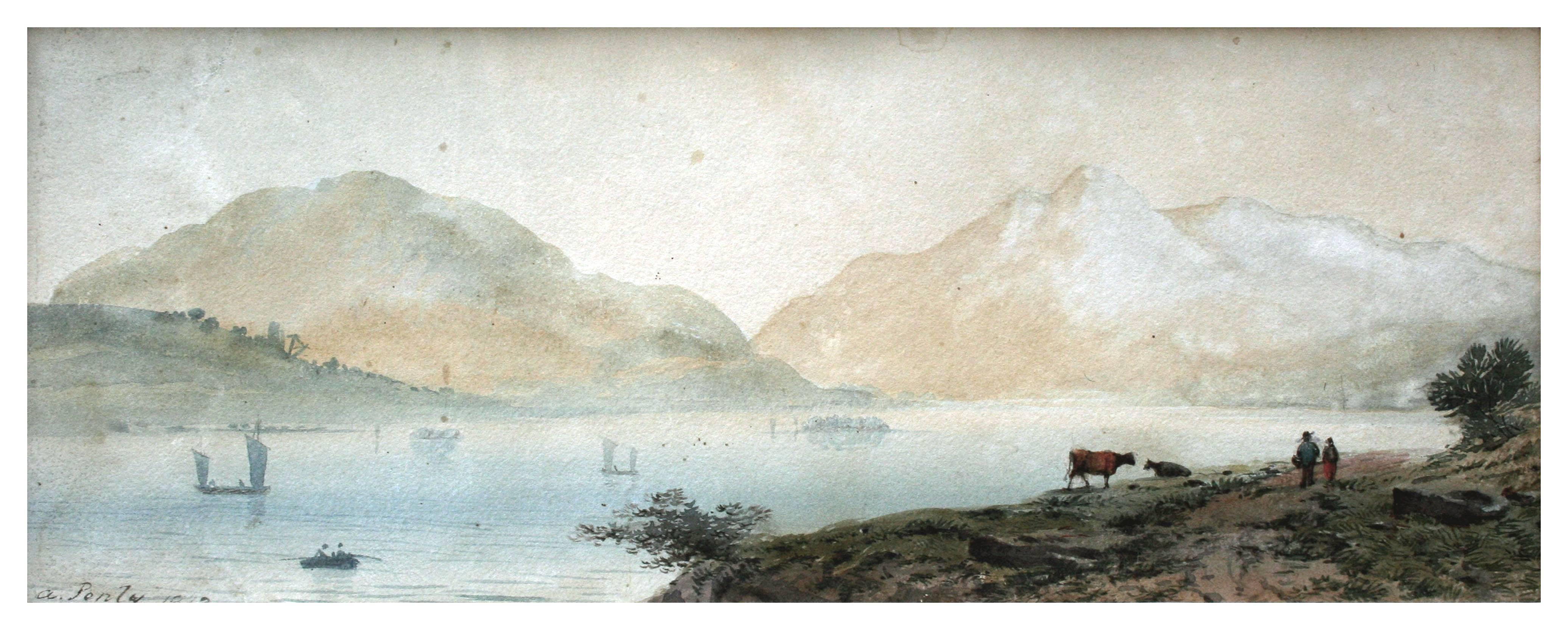 19th Century Loch Tay Scottish Landscape - Art by Aaron Edwin Penley
