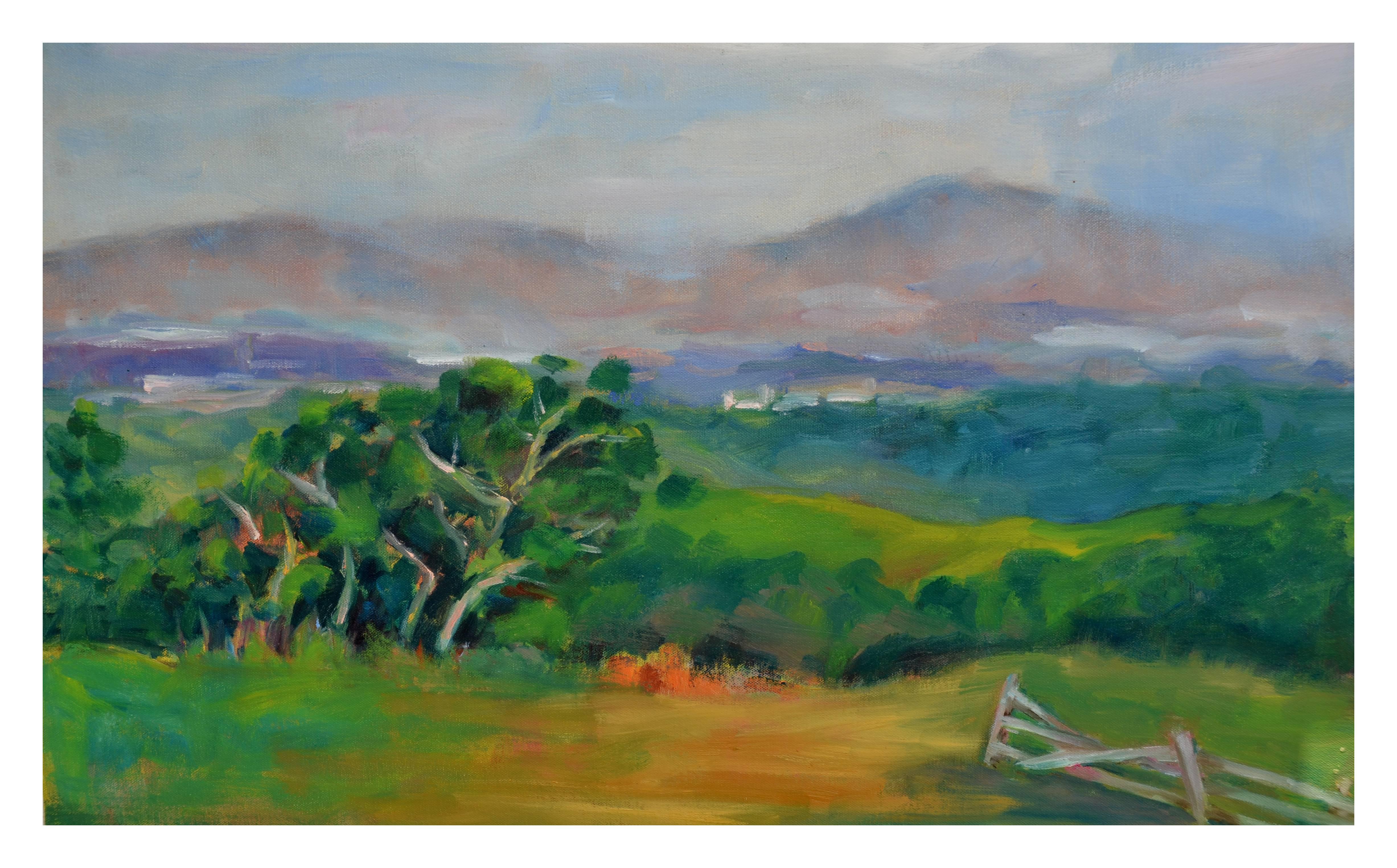 Paysage des montagnes côtières du Monterey - Impressionnisme américain Painting par Jack Lynn