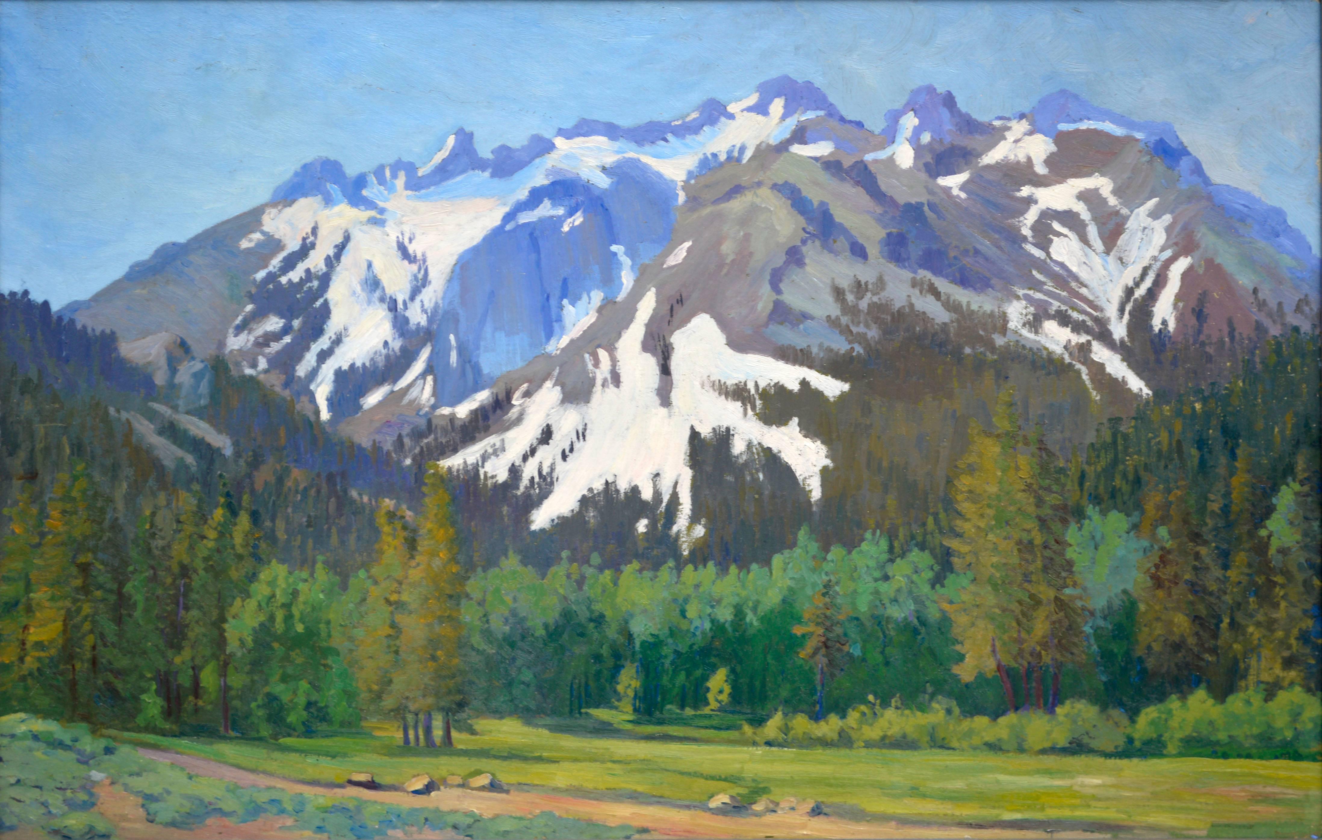 Early 20th Century Yosemite Mountain Landscape - Painting by Maragret Rogers