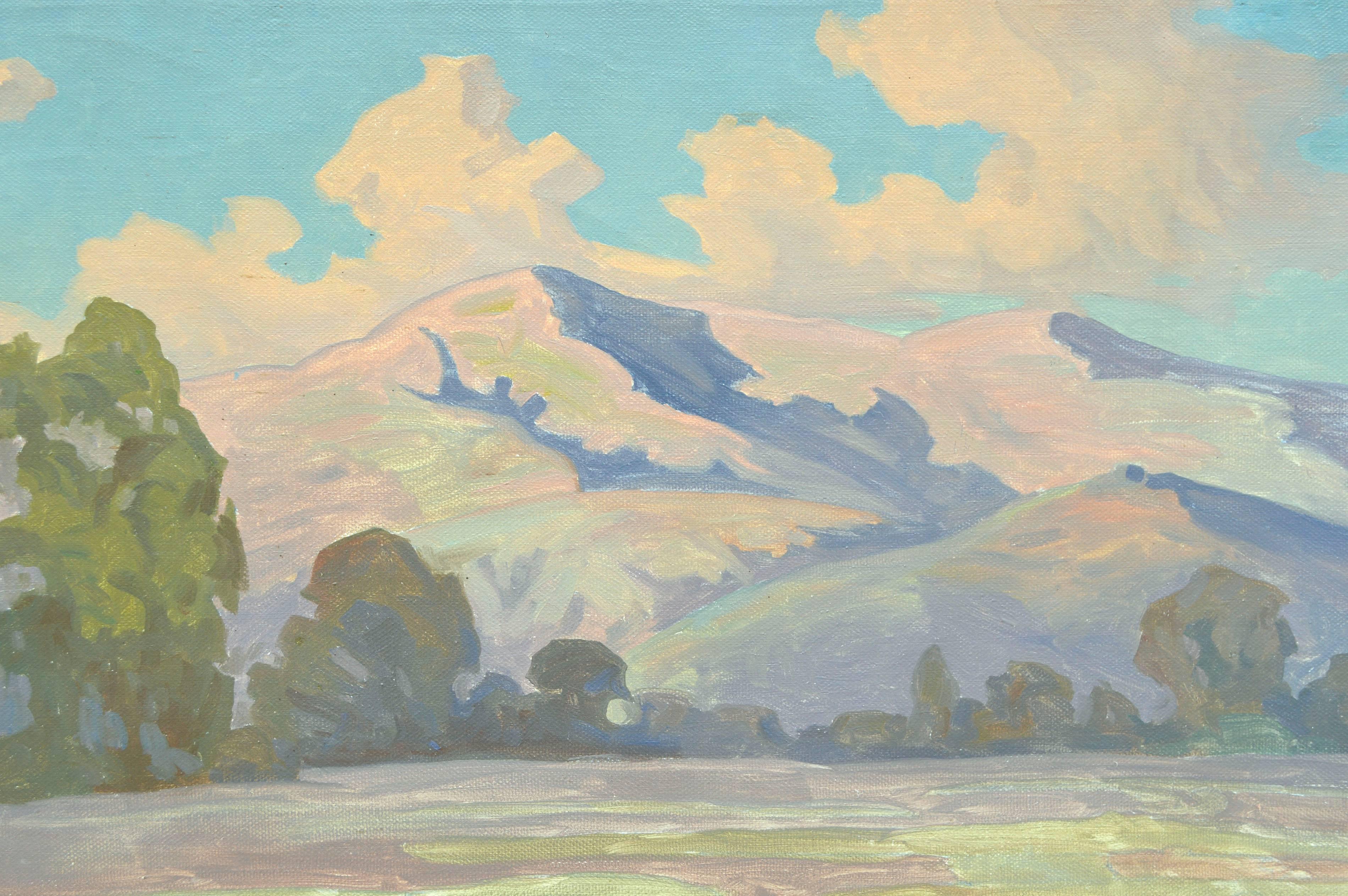 Mid Century Mount Tamalpais, Summer's End Landscape - Painting by Unknown