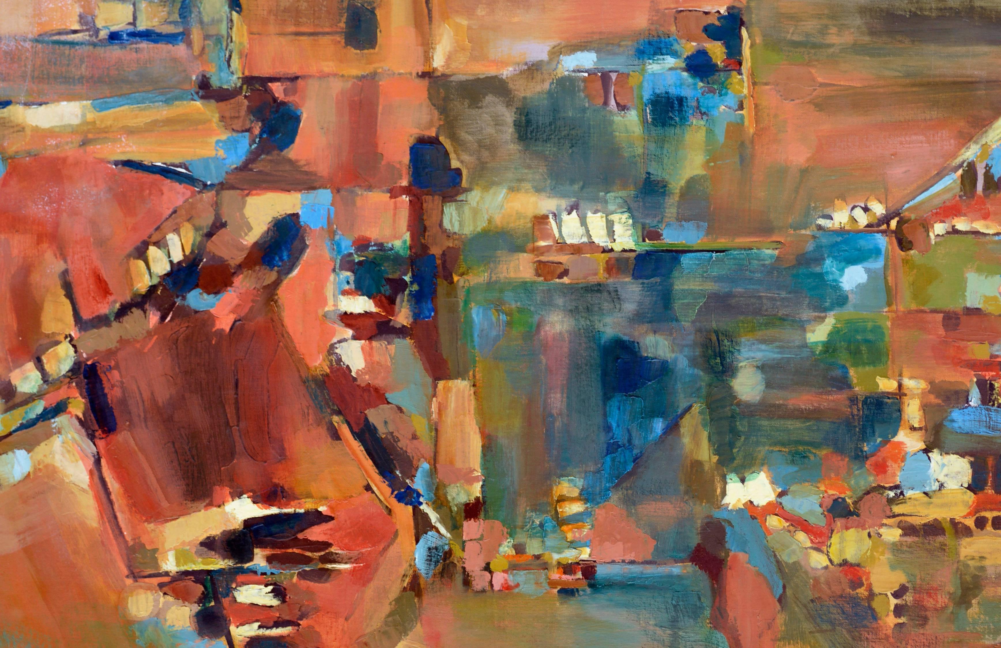 Abstract Expressionism -- Berkeley towards San Francisco - Painting by Unknown