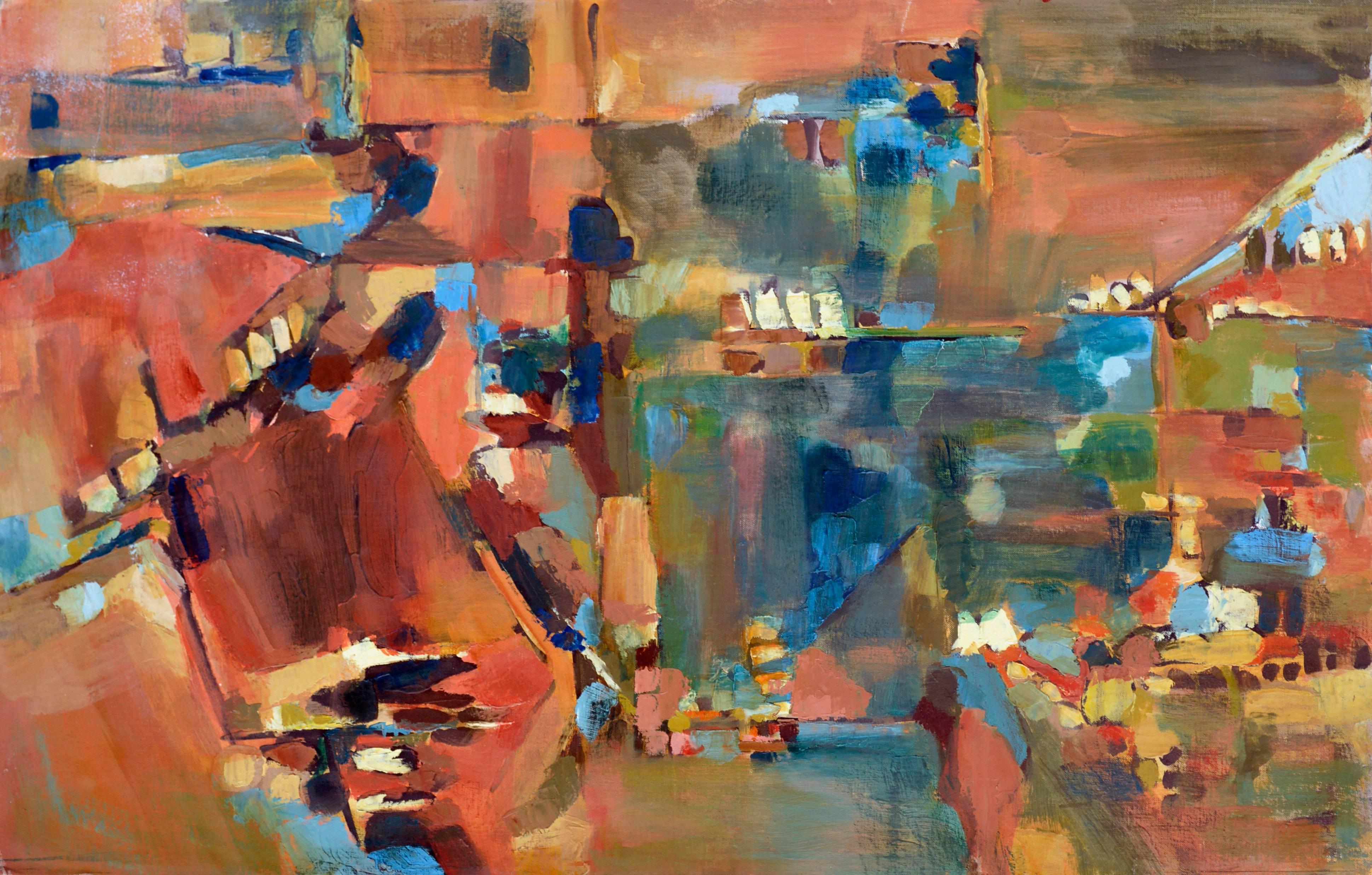 Unknown Abstract Painting - Abstract Expressionism -- Berkeley towards San Francisco