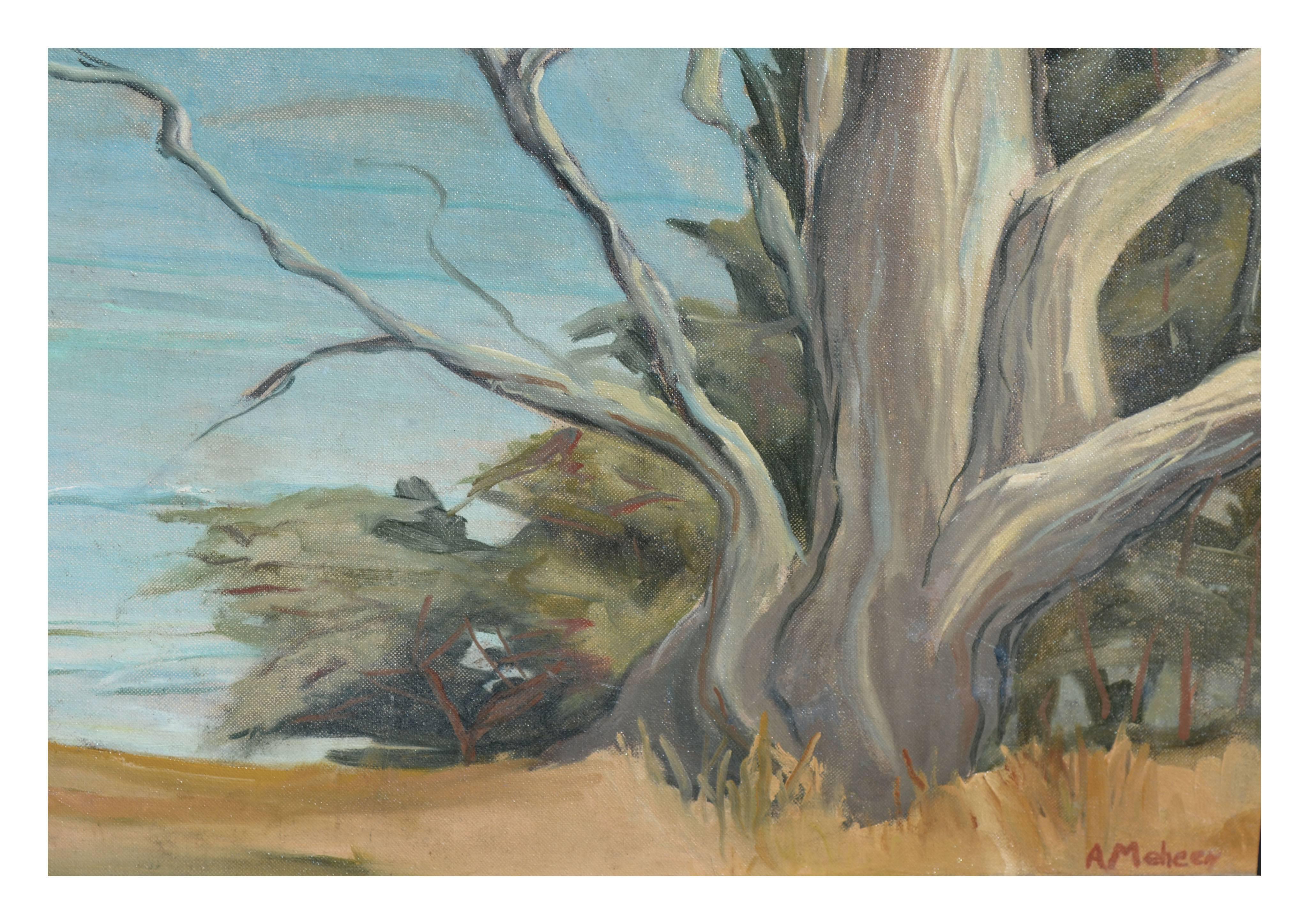 Monterey California Landscape -- Along the Shore (Amerikanischer Impressionismus), Painting, von Alicia Meheen