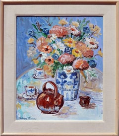 Vaso di fiori e teiera - Natura morta