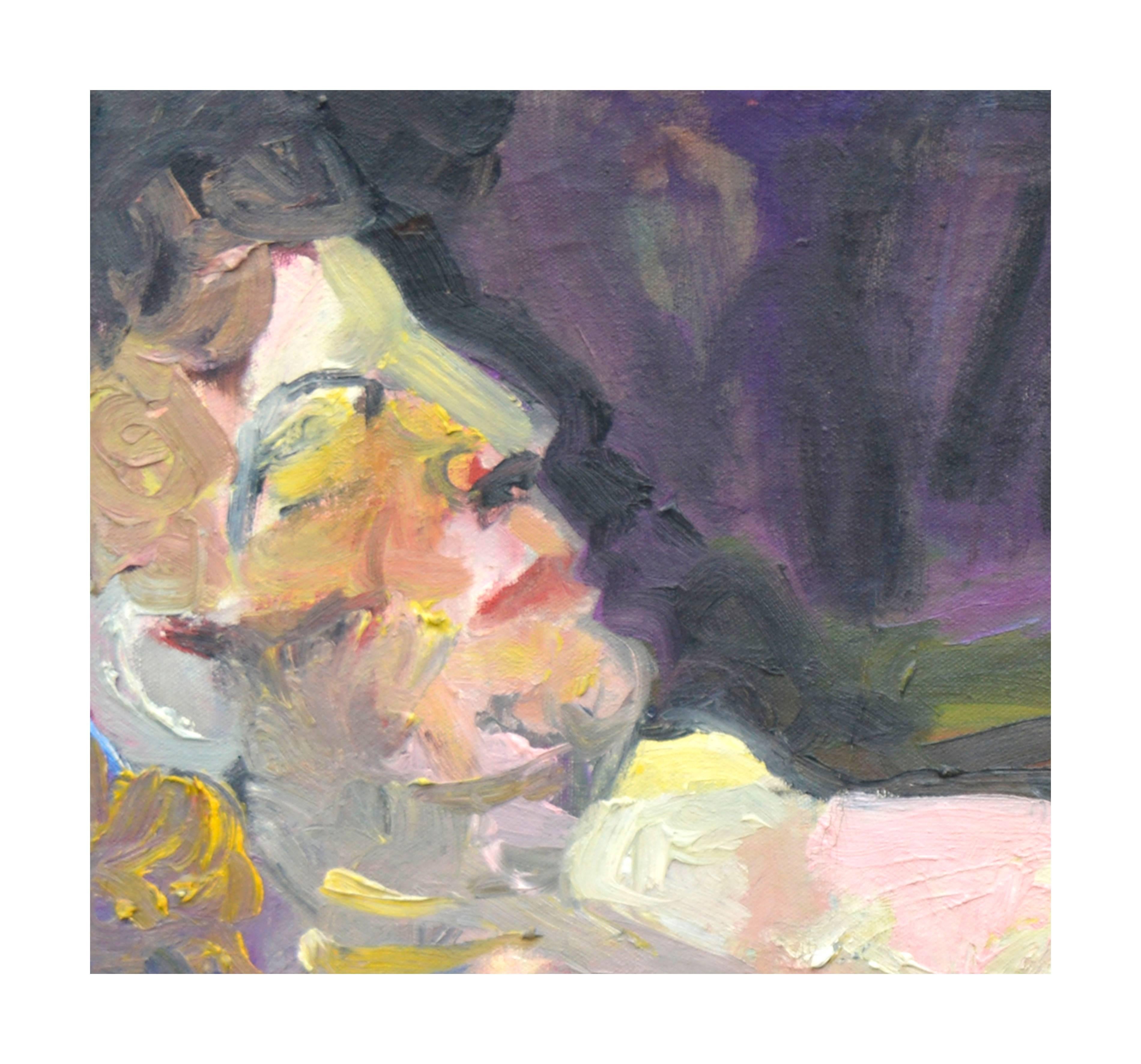 Nu abstrait du milieu du siècle dernier - Gris Abstract Painting par Unknown