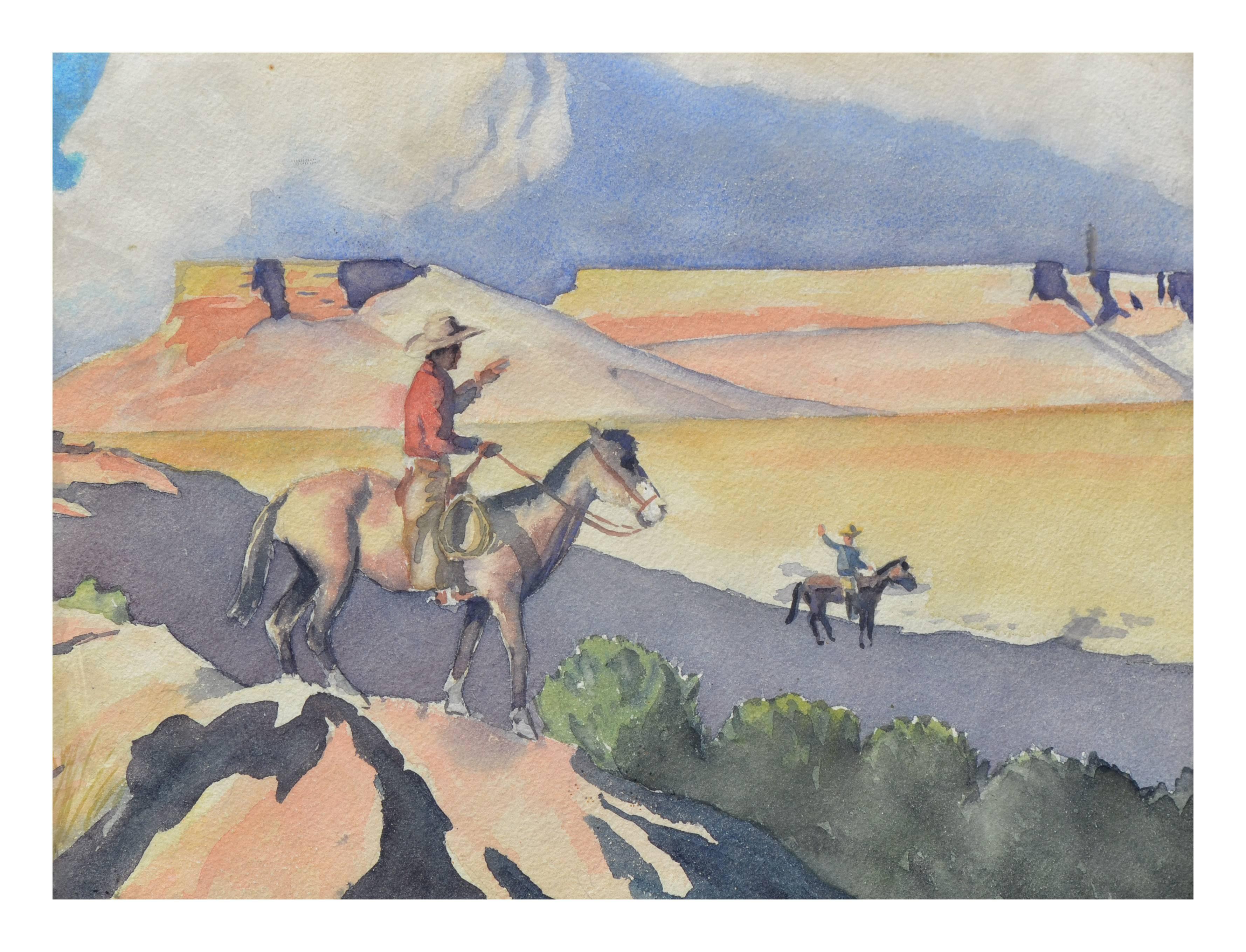 Cowboy and His Horse, 1929 - M. Taber 1