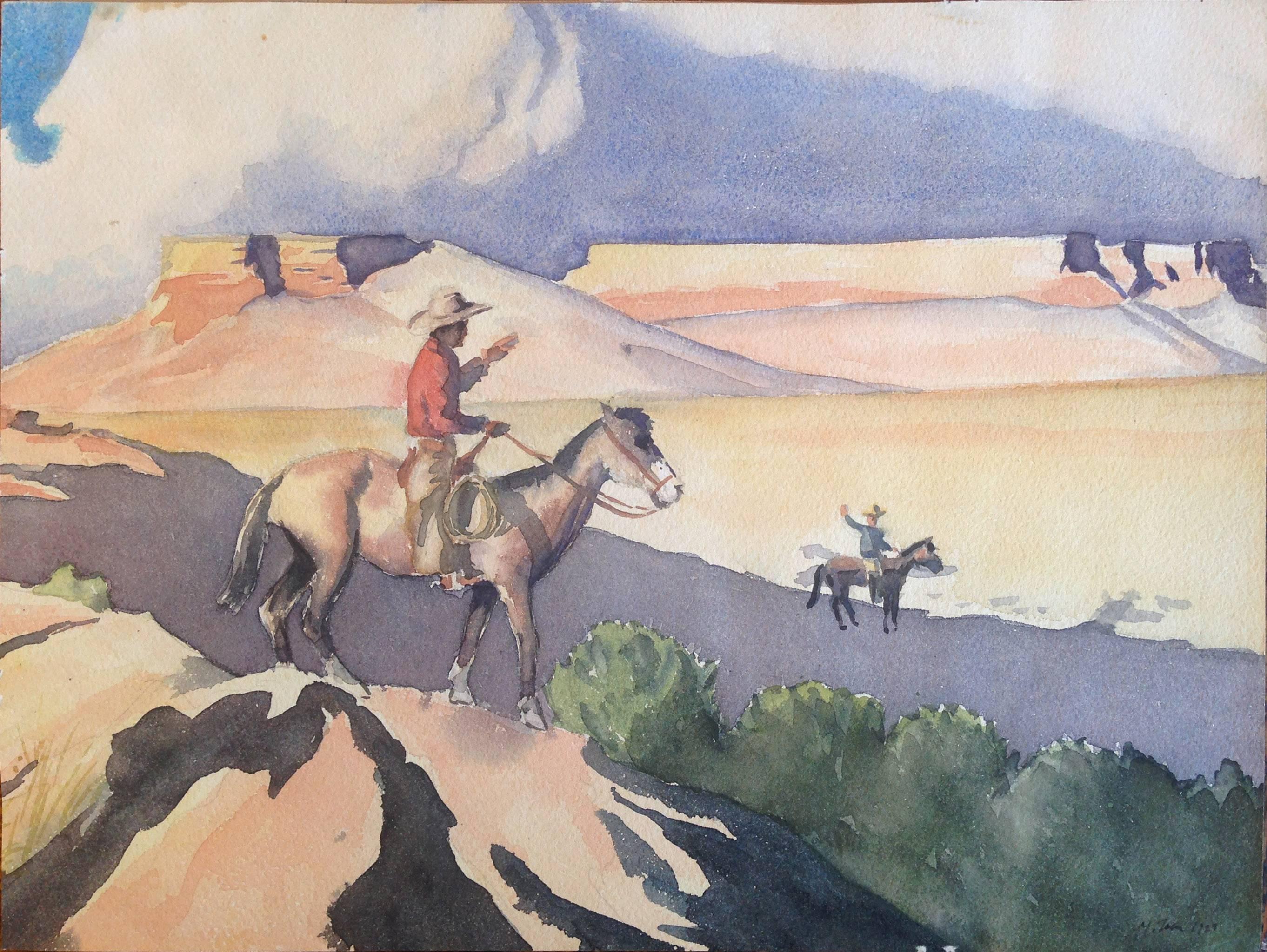 Cowboy and His Horse, 1929 - M. Taber 2