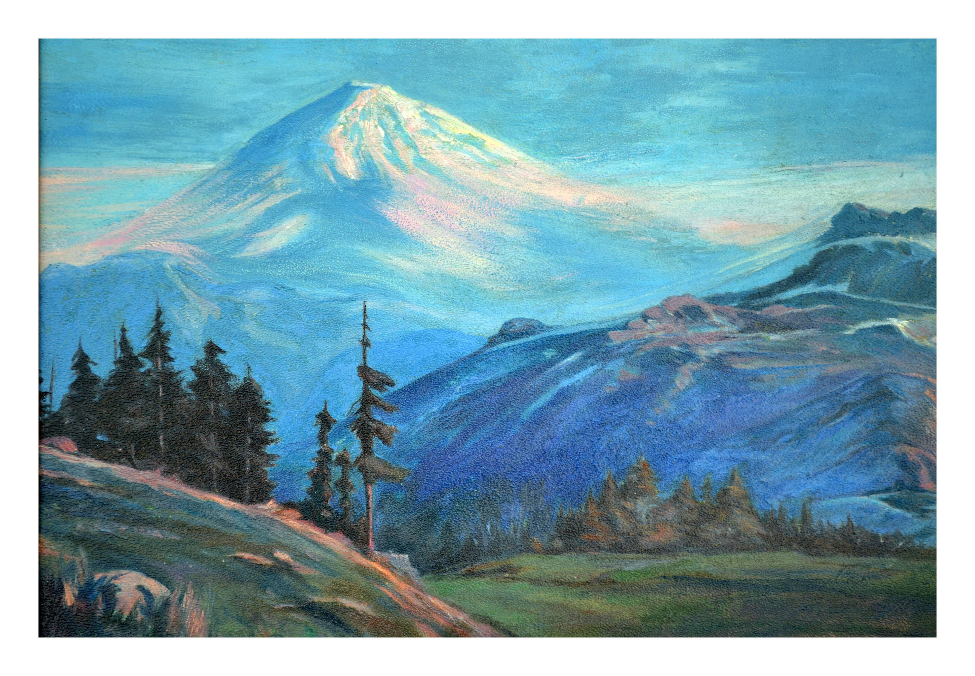 Paesaggio del Monte Shasta dei primi del Novecento - Painting Impressionismo americano di Lorenz E. Griffith