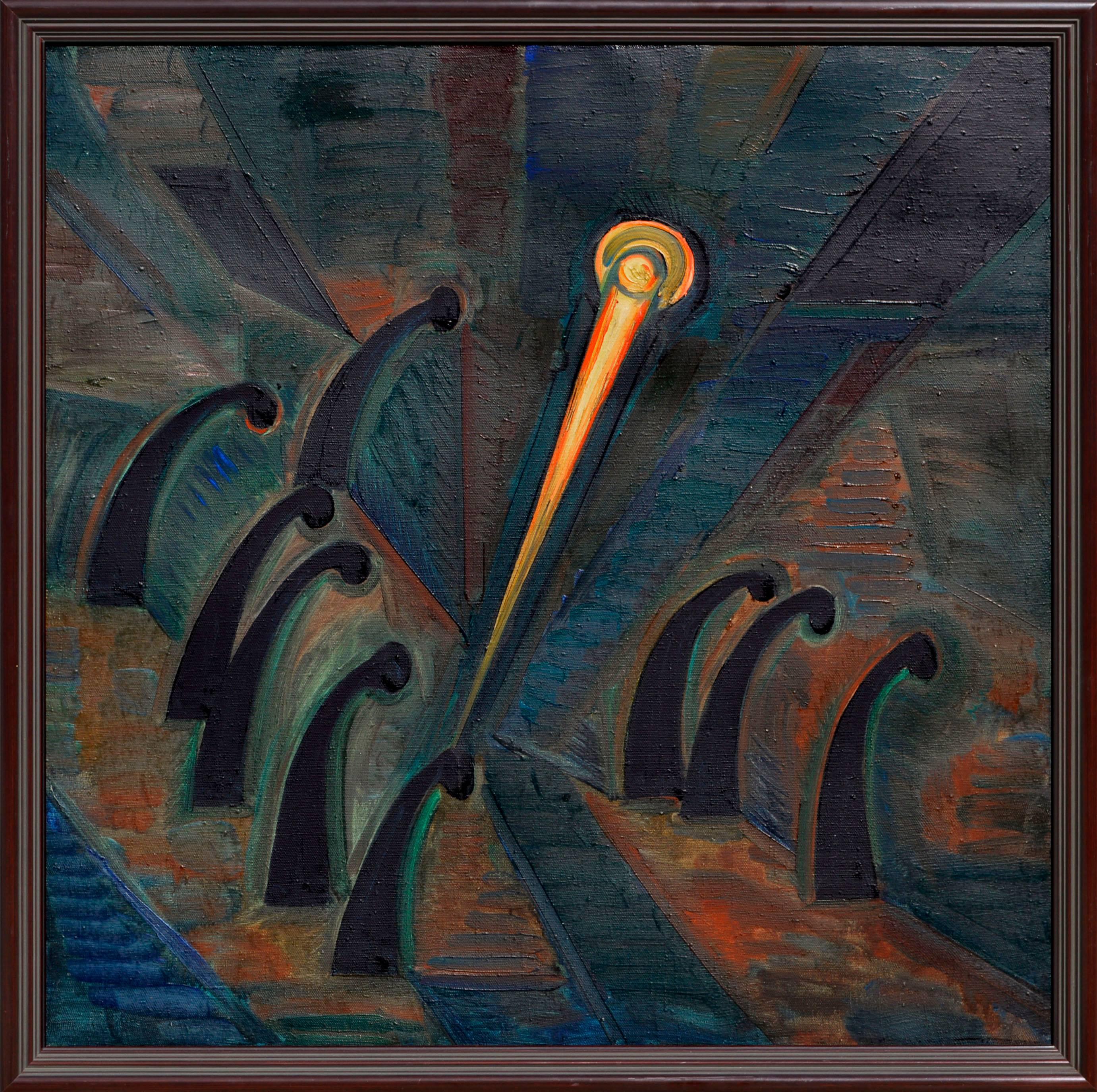 Annamujamed Zaripov Abstract Painting - Requiem, Russian Surrealist Symbolist