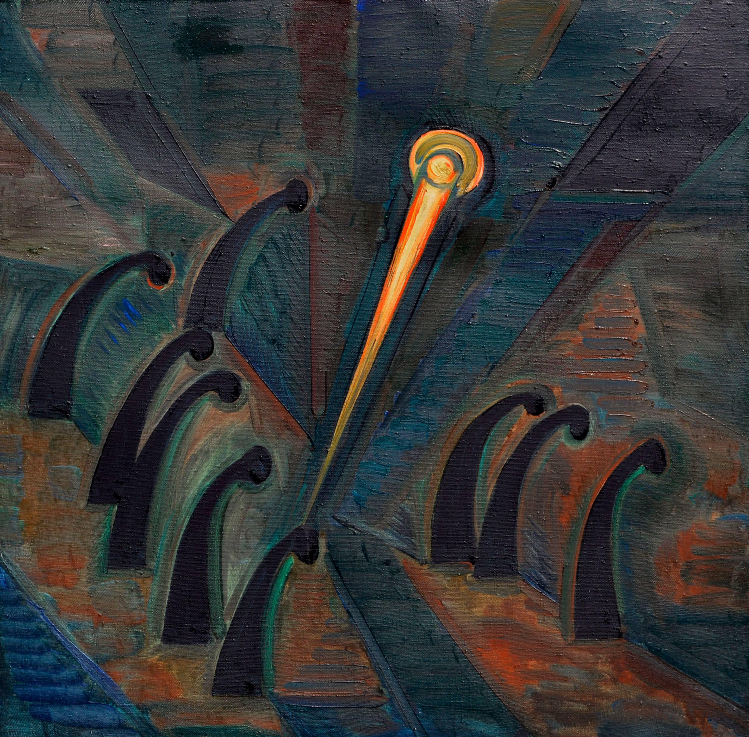 Requiem, Russian Surrealist Symbolist - Painting by Annamujamed Zaripov