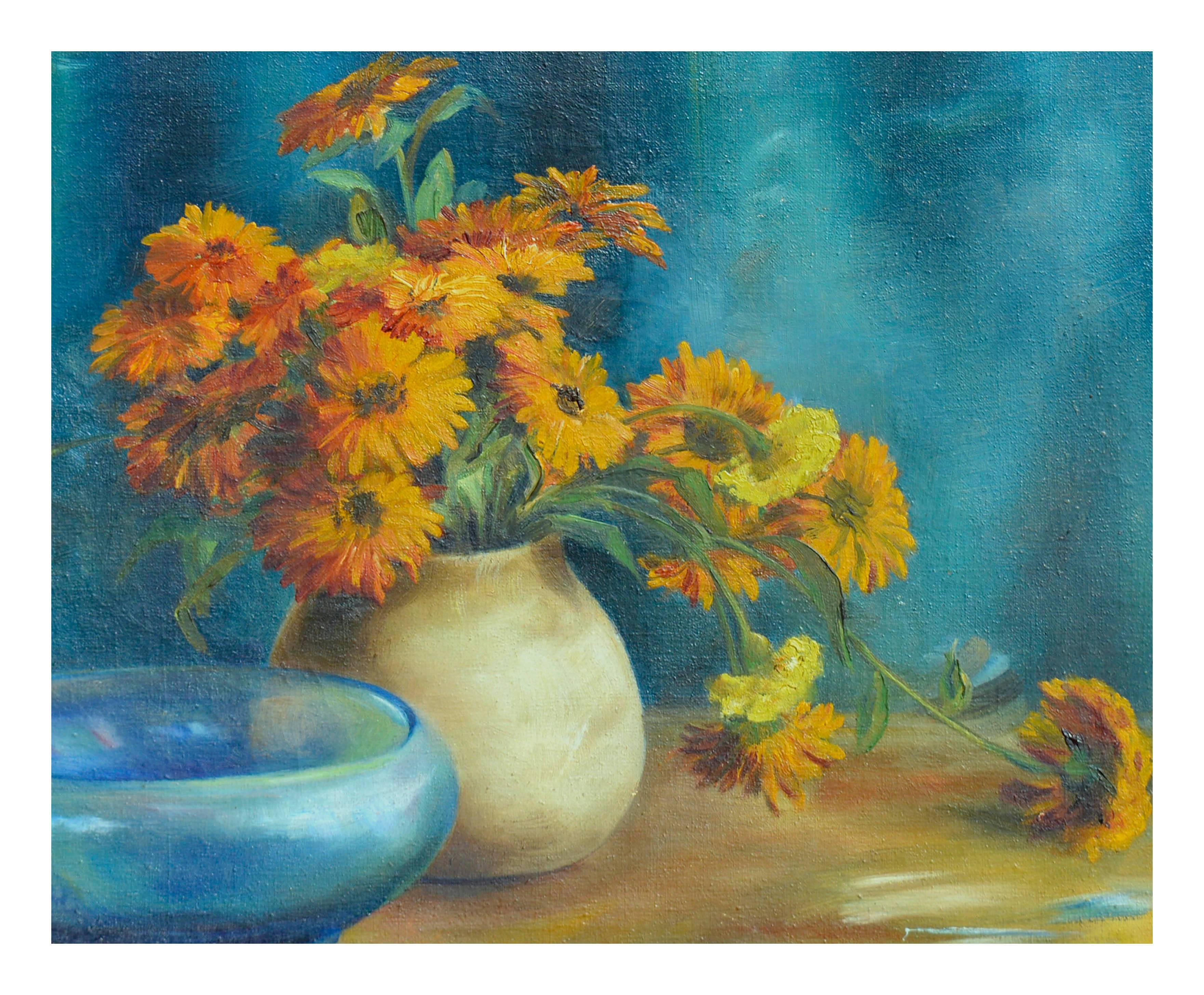 Autumn Mums - Impressionist Painting by Margaret Caroline Sawyer John