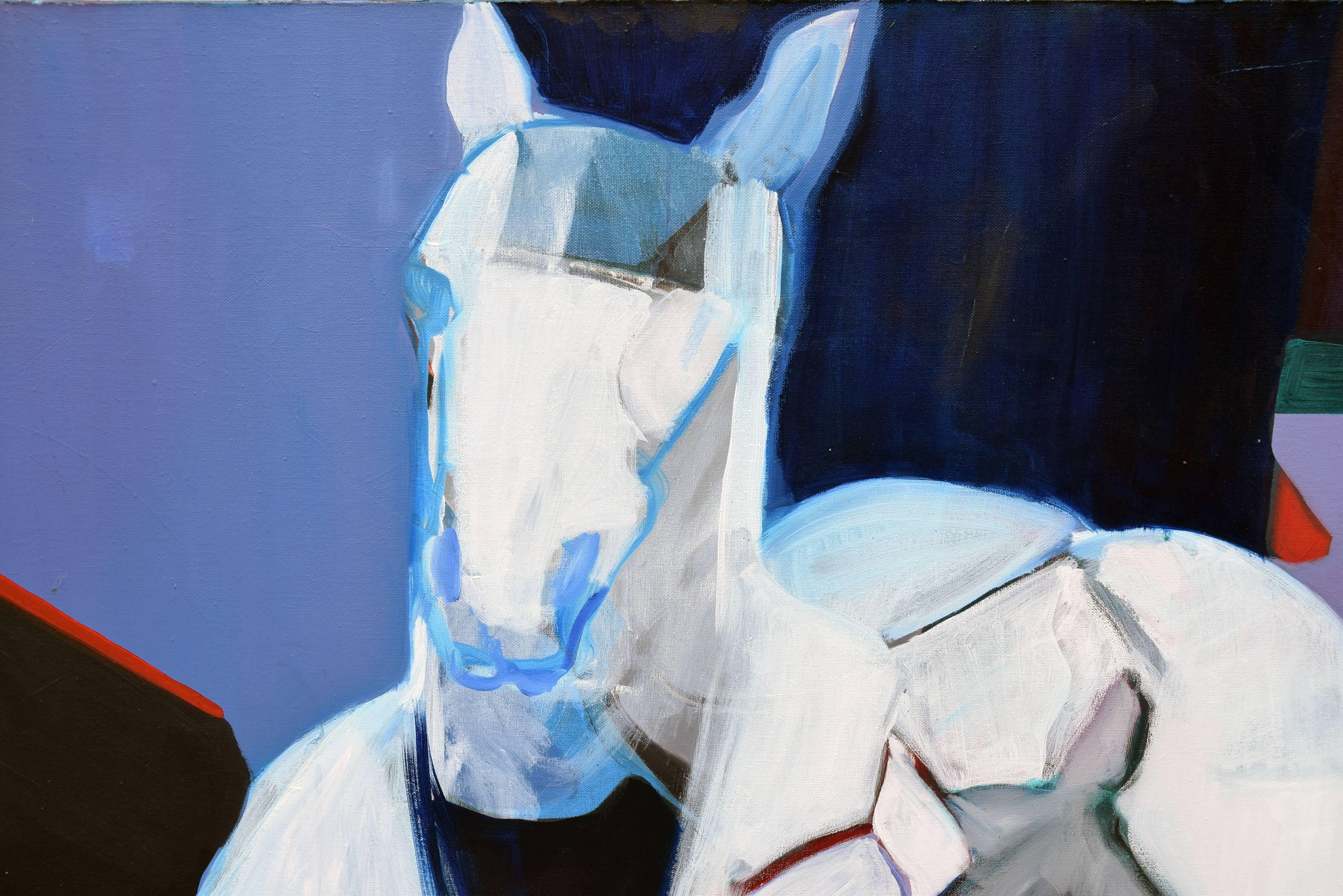 Shaman Horses Figurative - Abstract Expressionist Painting by Marie Sarni