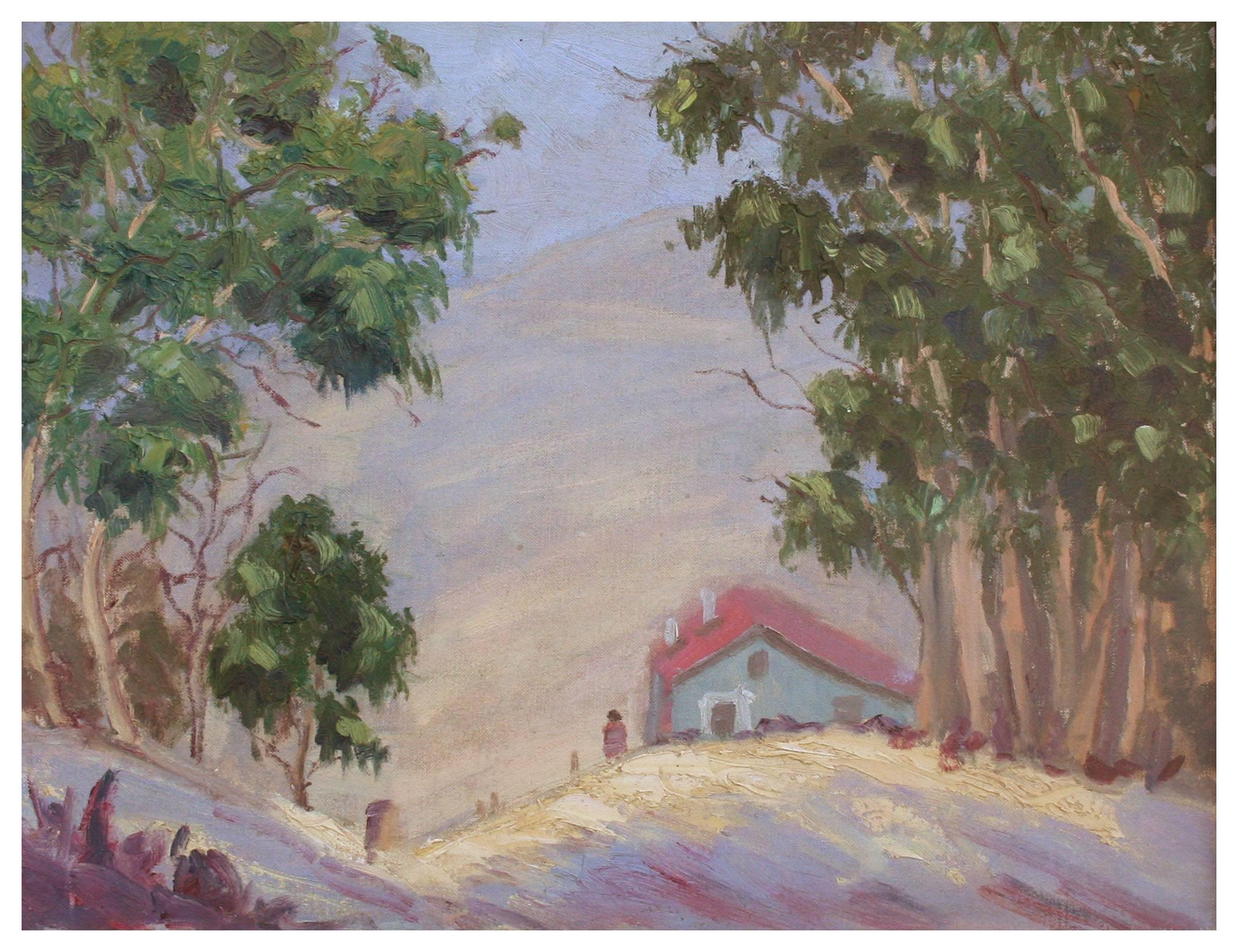 Morning Sunrise, Mid Century Laguna Hills Figurative Landscape - Painting by Unknown
