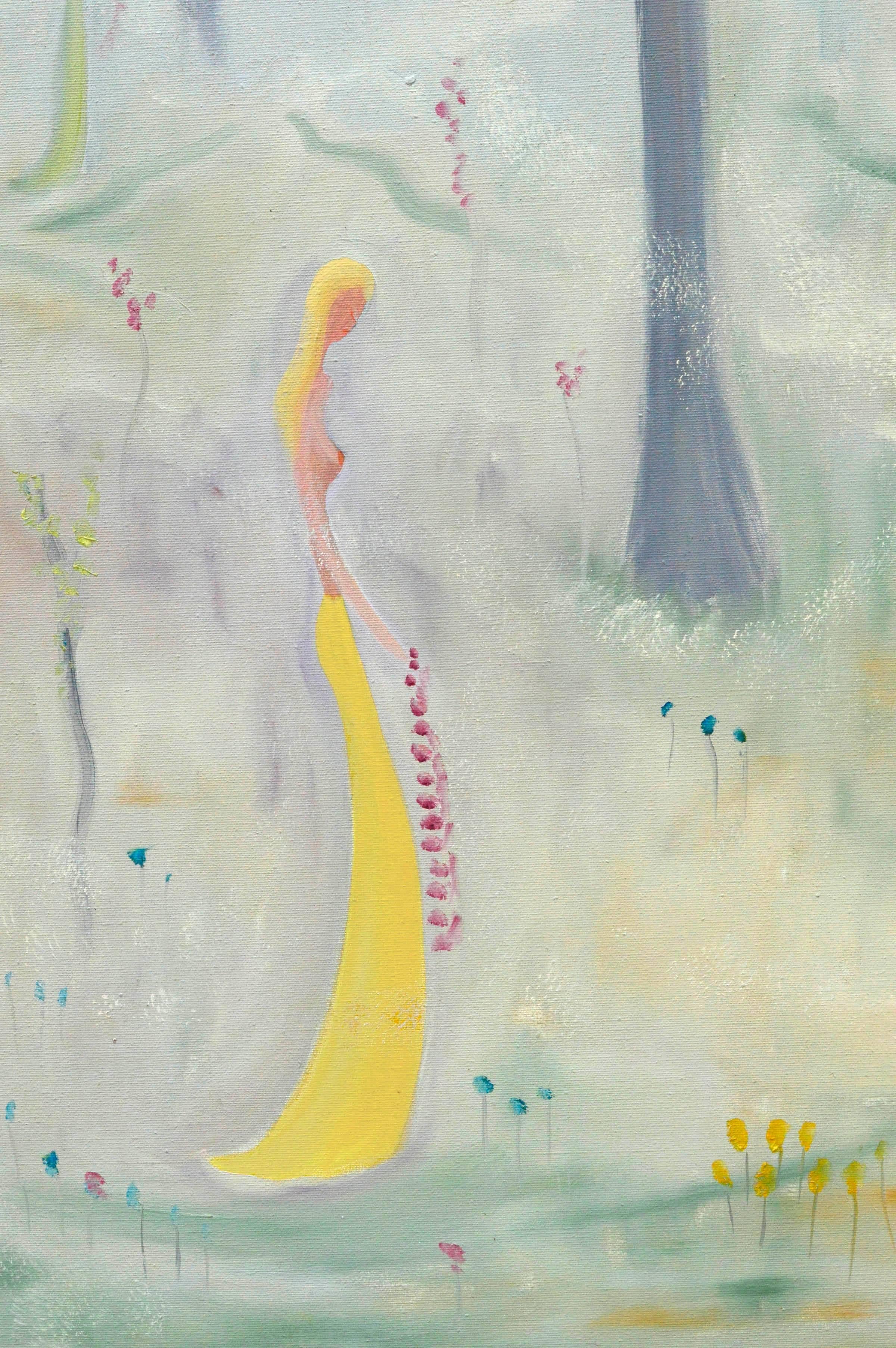 Spring Wahine - Mid Century Modern Figurative Abstract - Painting by Marguerite Blasingame