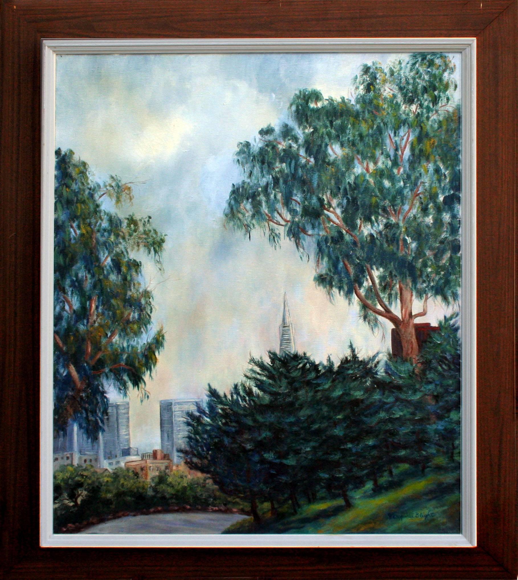 Virginia Blight Landscape Painting - Mid Century San Francisco Golden Gate Park Urban Landscape