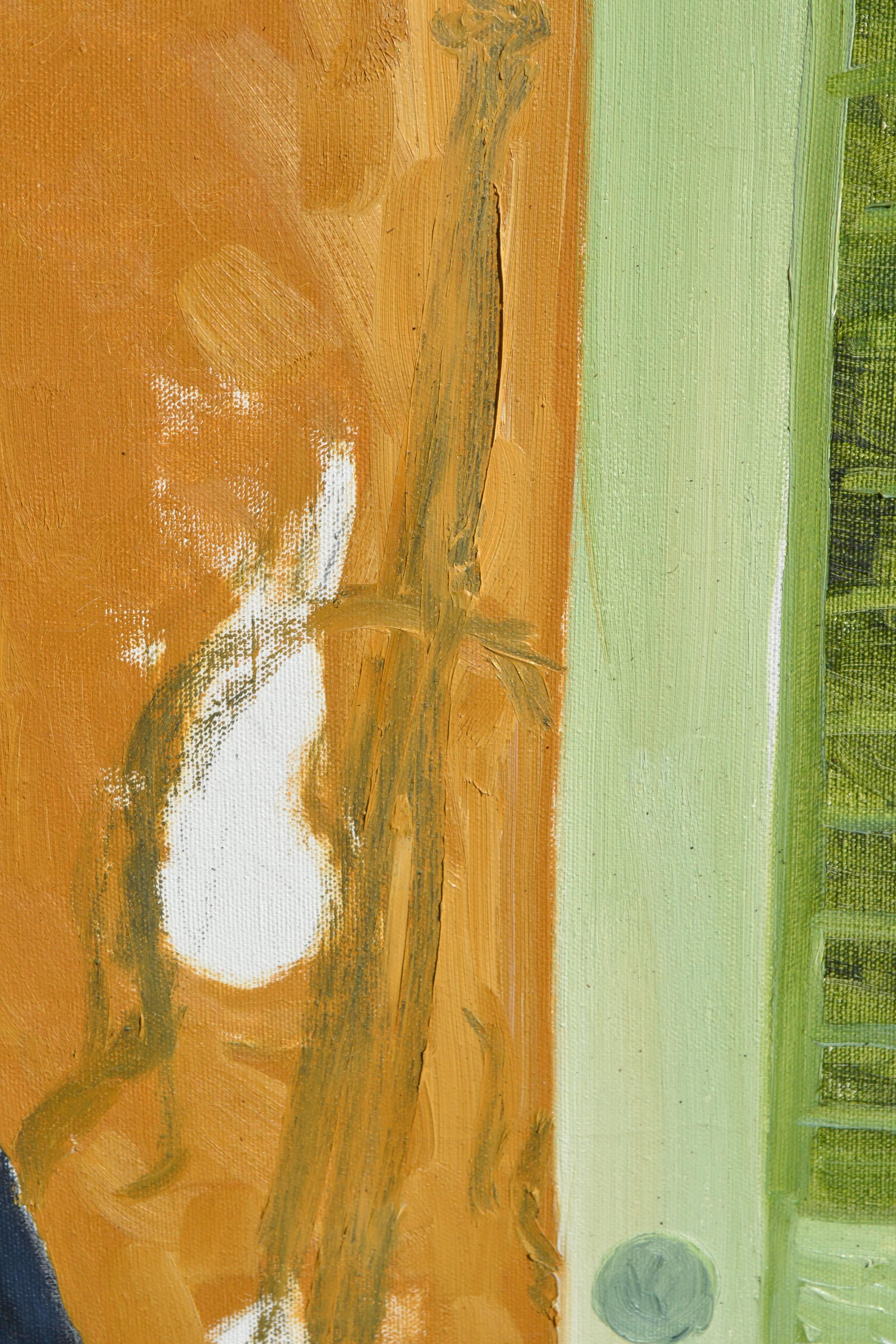 Singing At the Moon, Wolf in einem Tux - Abstrakte figurative Skulptur  (Abstrakter Expressionismus), Painting, von G. Lester