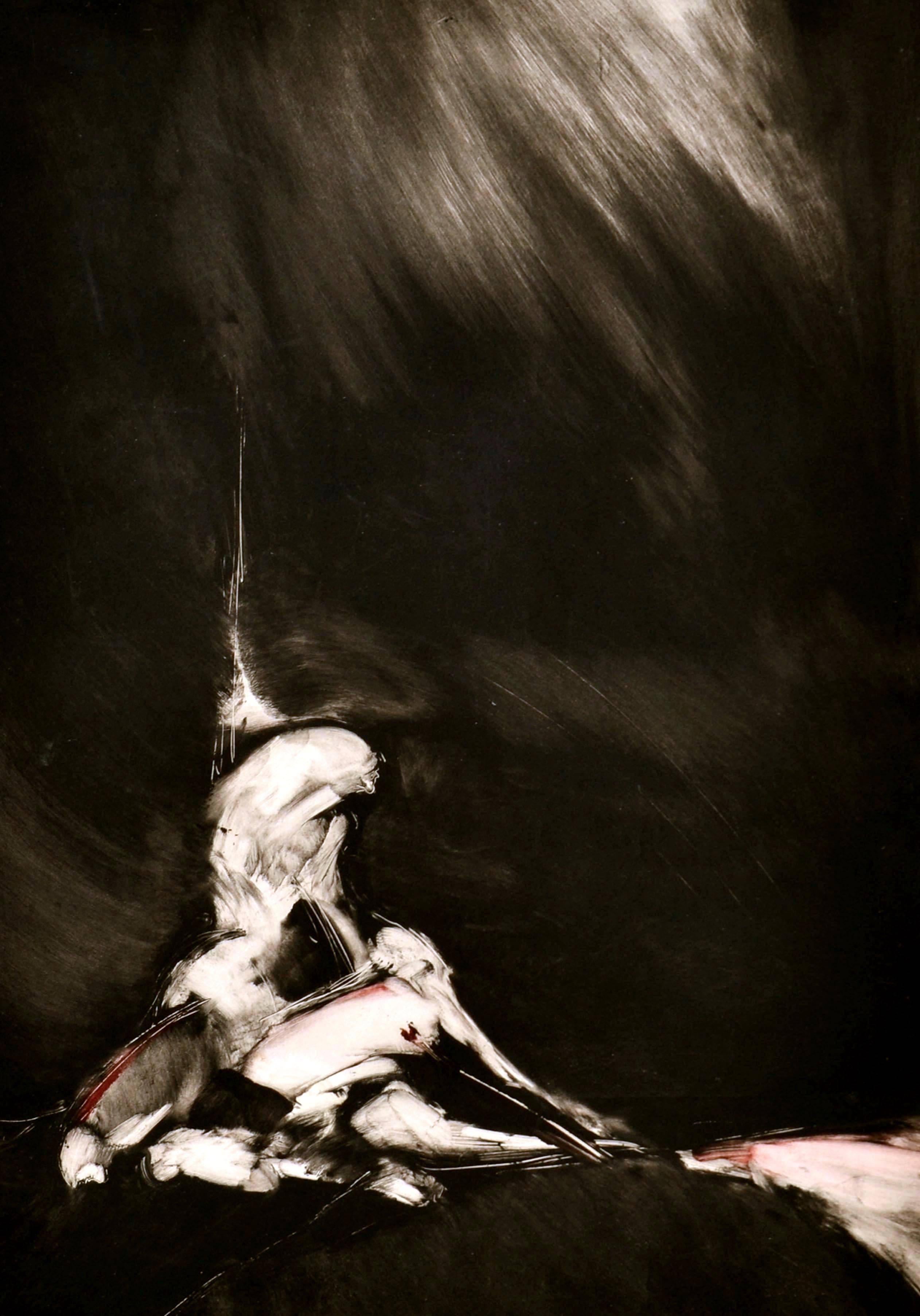 Abstrakte figurative Radierung „ „Embrace“  (Abstrakter Expressionismus), Print, von Patricia Way